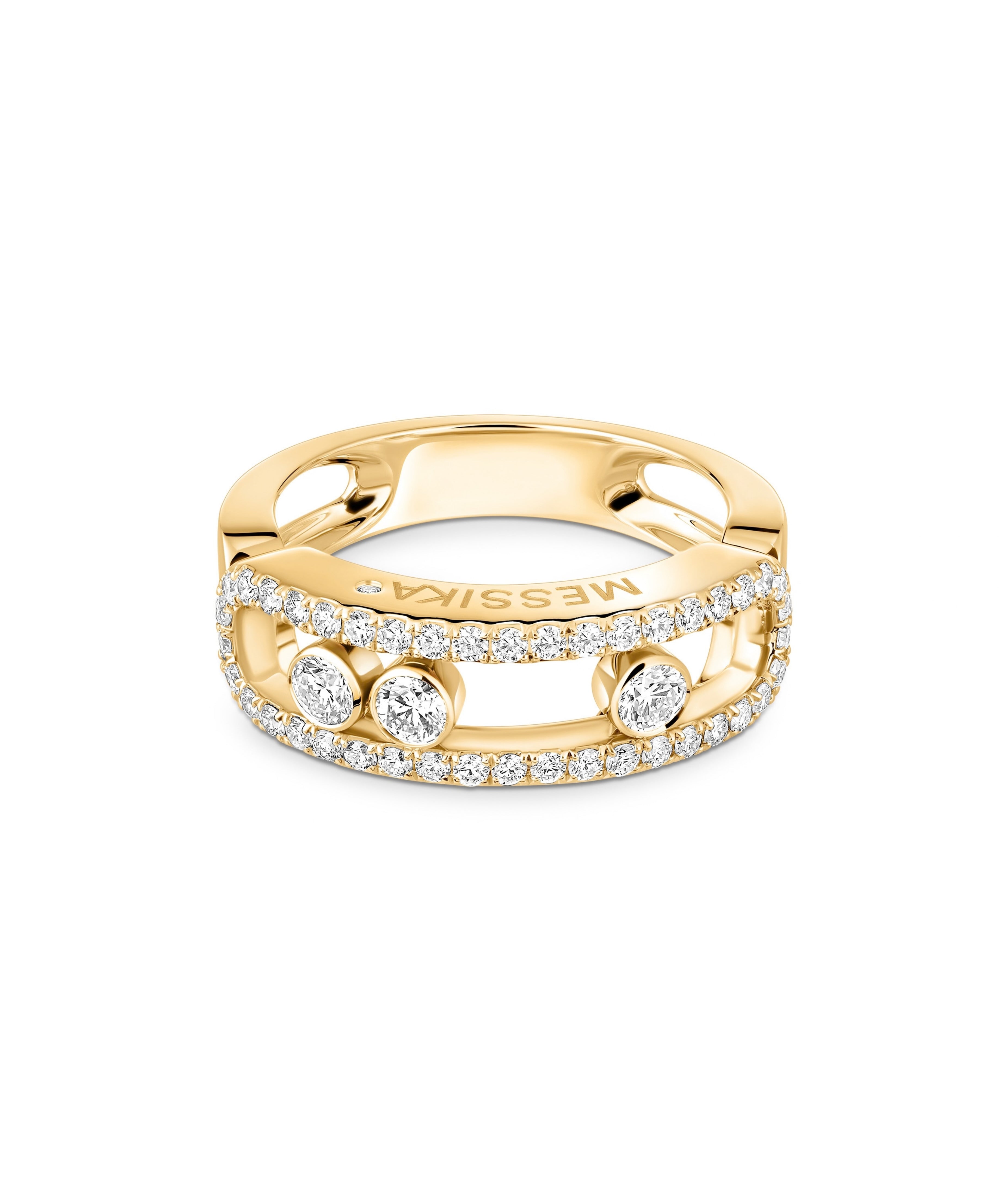 Anillo Messika Move Classique Grande Oro amarillo y Pavé de Diamantes | 04000-YG