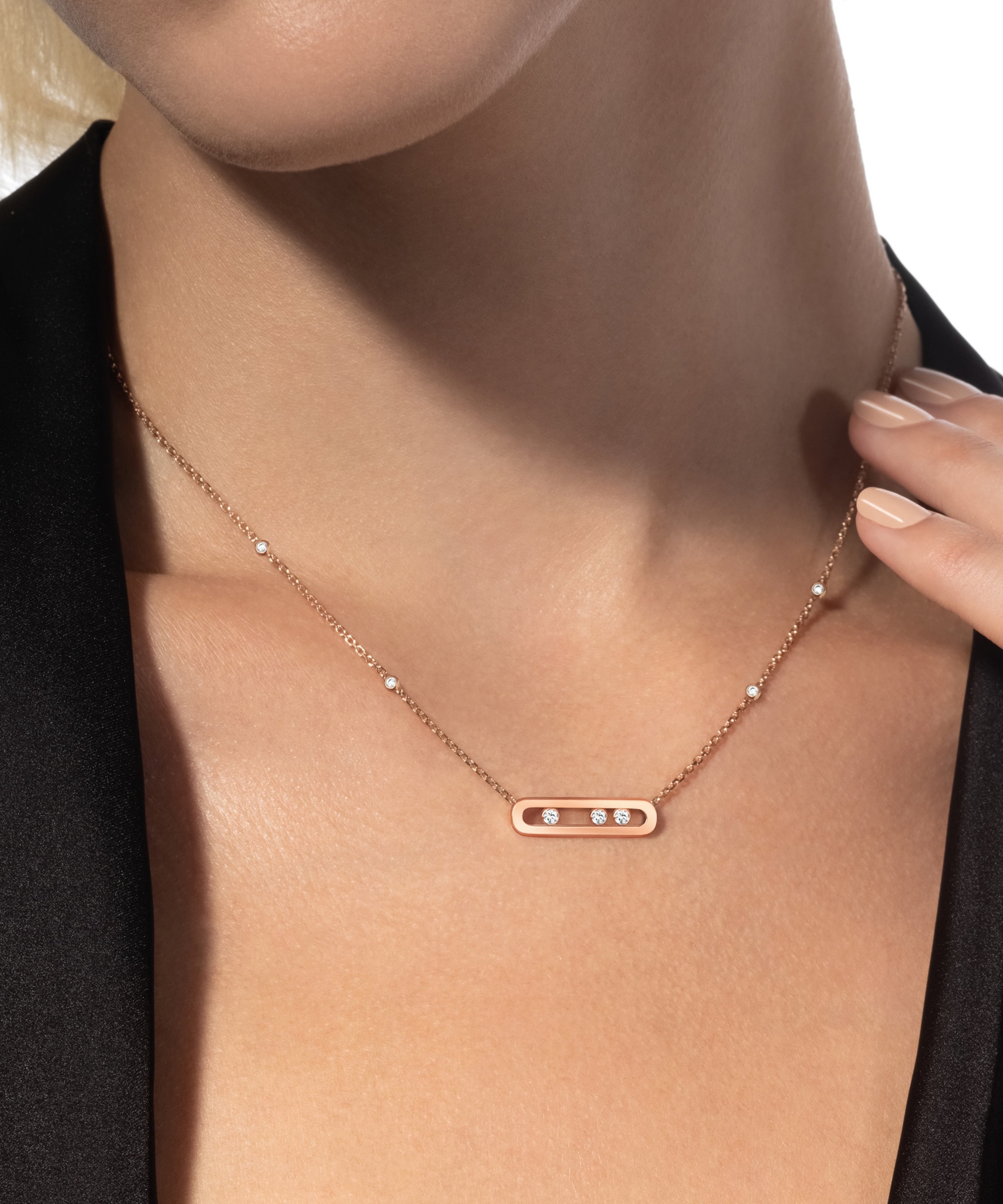 Collar Messika Move Classique Oro rosa y Diamantes | 04323-PG
