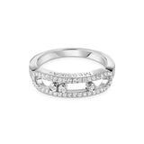 Anillo Messika Baby Move Classique Oro Blanco y Pavé de Diamantes | 04683-WG