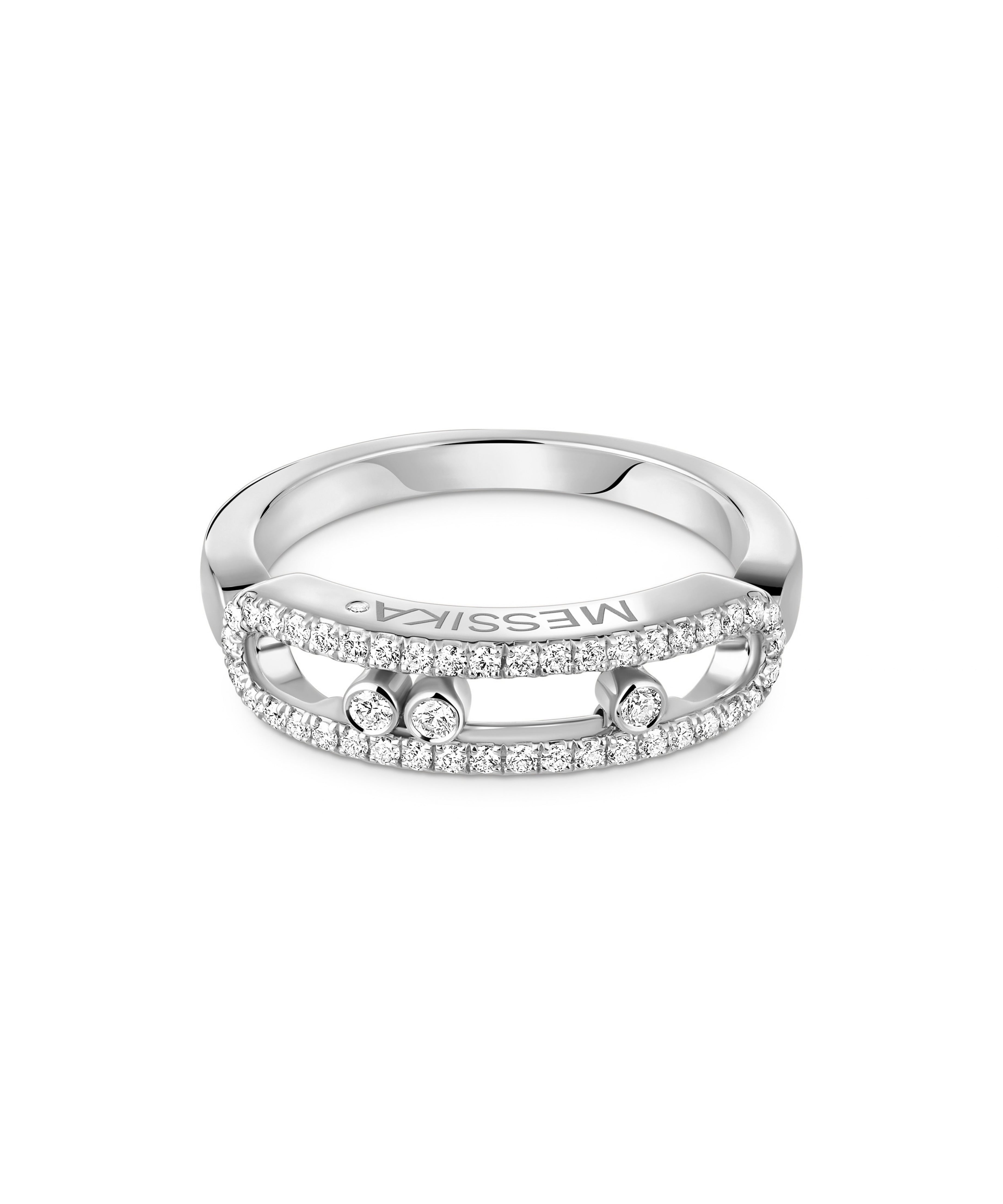 Anillo Messika Baby Move Classique Oro Blanco y Pavé de Diamantes | 04683-WG
