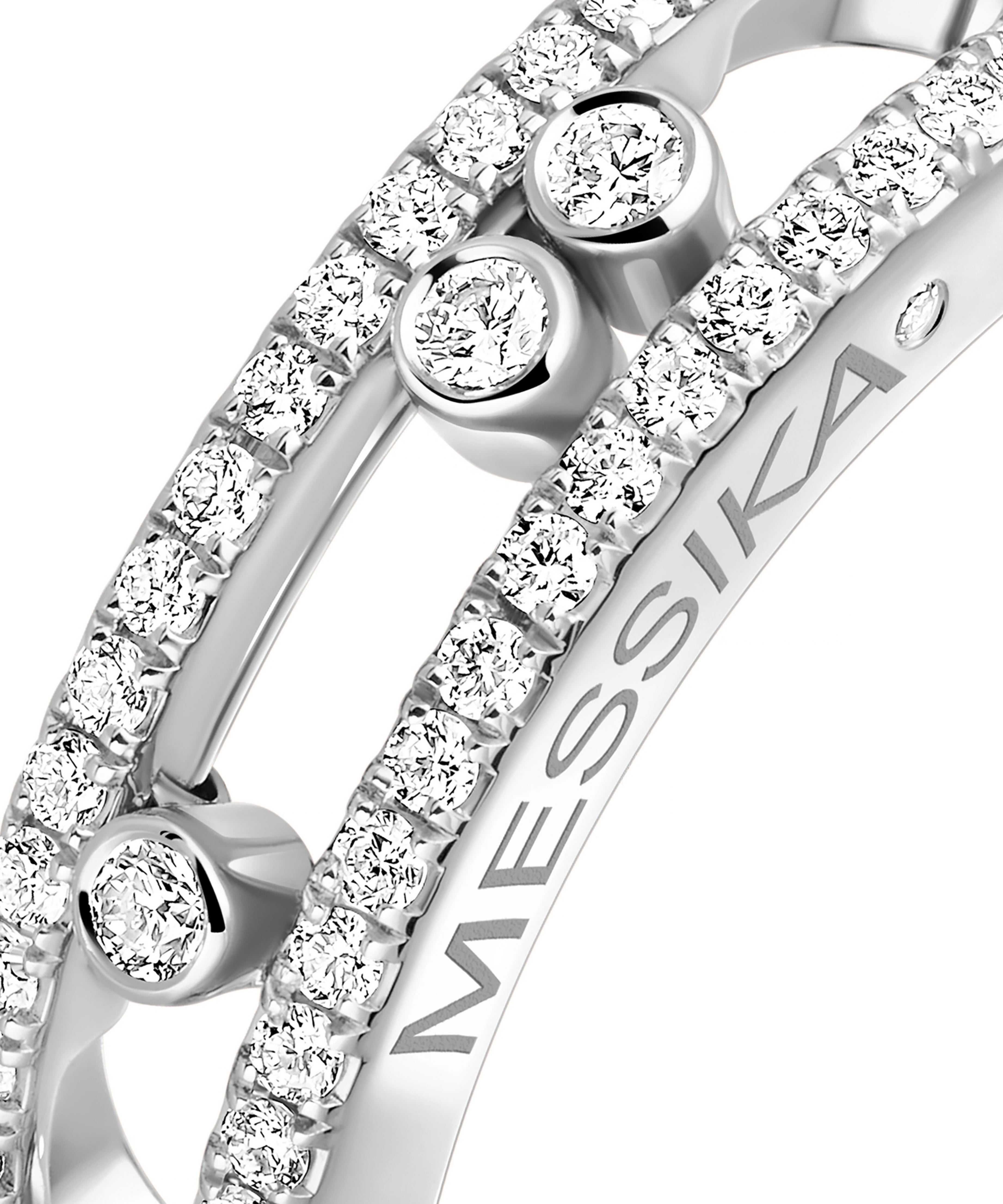 Anillo Messika Baby Move Classique Oro Blanco y Pavé de Diamantes | 04683-WG