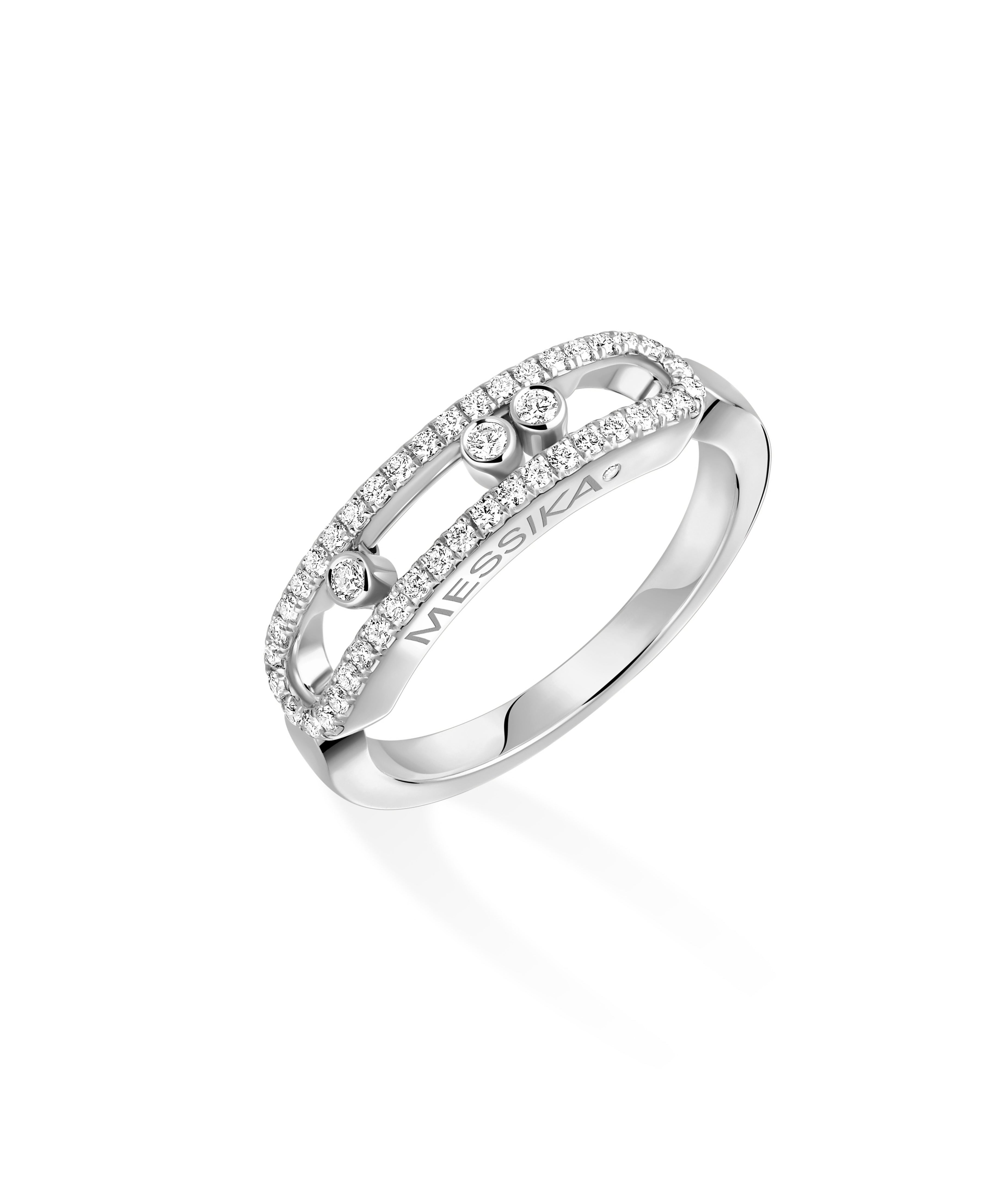 Anillo Messika Baby Move Classique Oro Blanco y Pavé de Diamantes | 04683-WG
