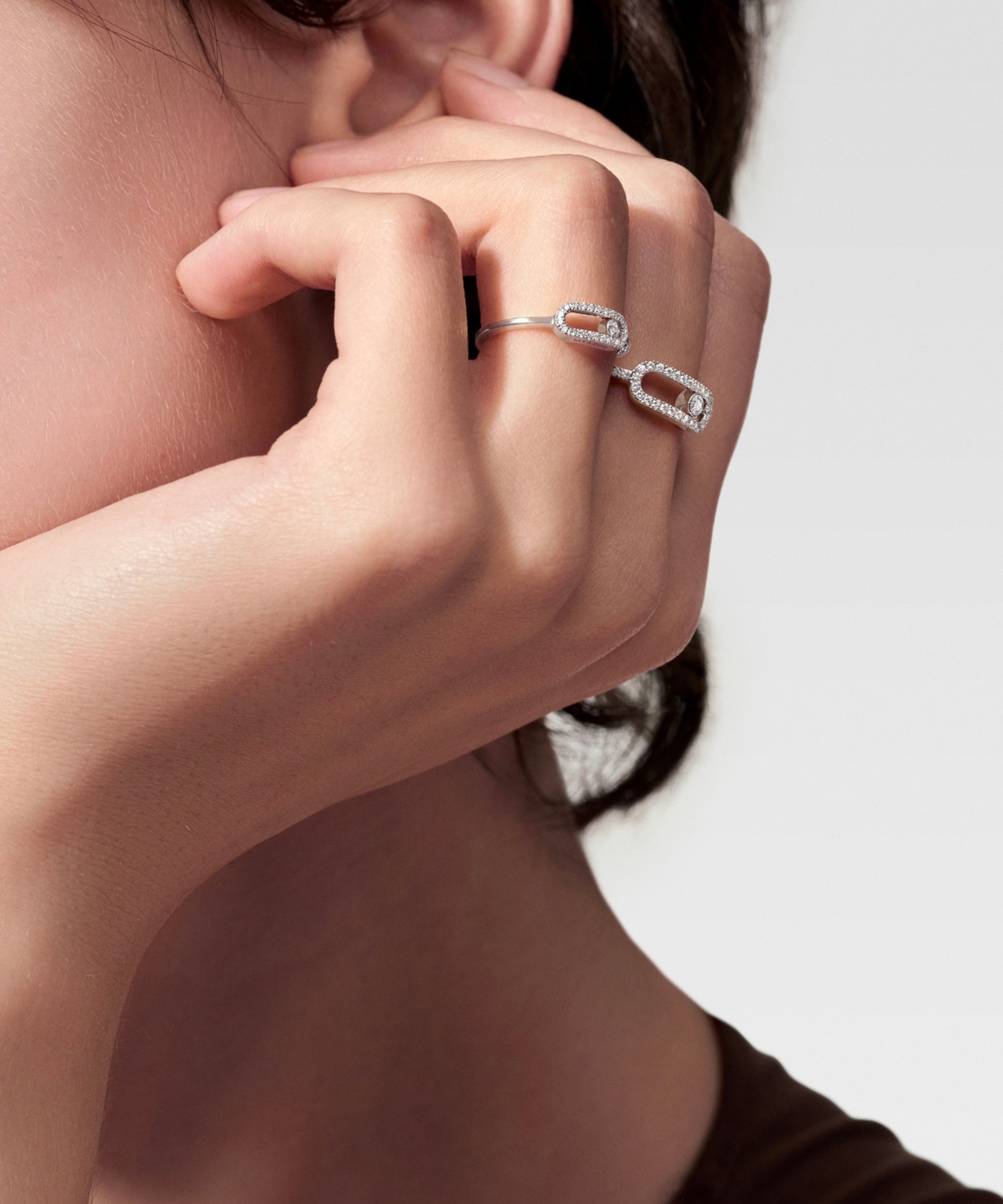 Anillo Messika Move Uno Oro blanco y Pavé de Diamantes | 04705-WG