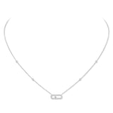 Collar Messika Move Classique Oro blanco y Pavé de Diamantes | 04708-WG