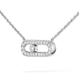 Collar Messika Move Classique Oro blanco y Pavé de Diamantes | 04708-WG