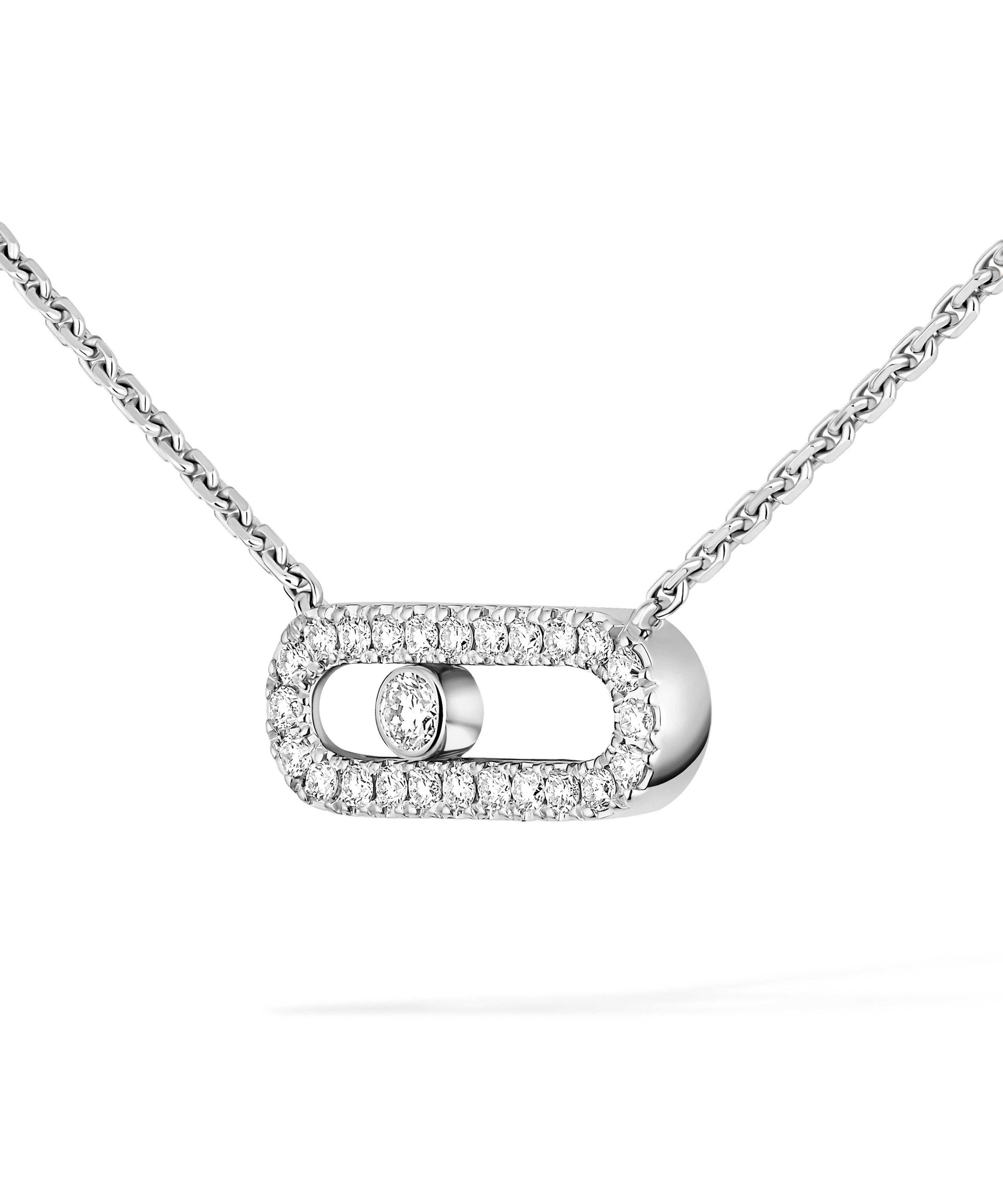 Collar Messika Move Uno Oro blanco y Pavé de Diamantes | 04708-WG
