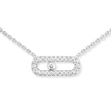 Collar Messika Move Classique Oro blanco y Pavé de Diamantes | 04708-WG