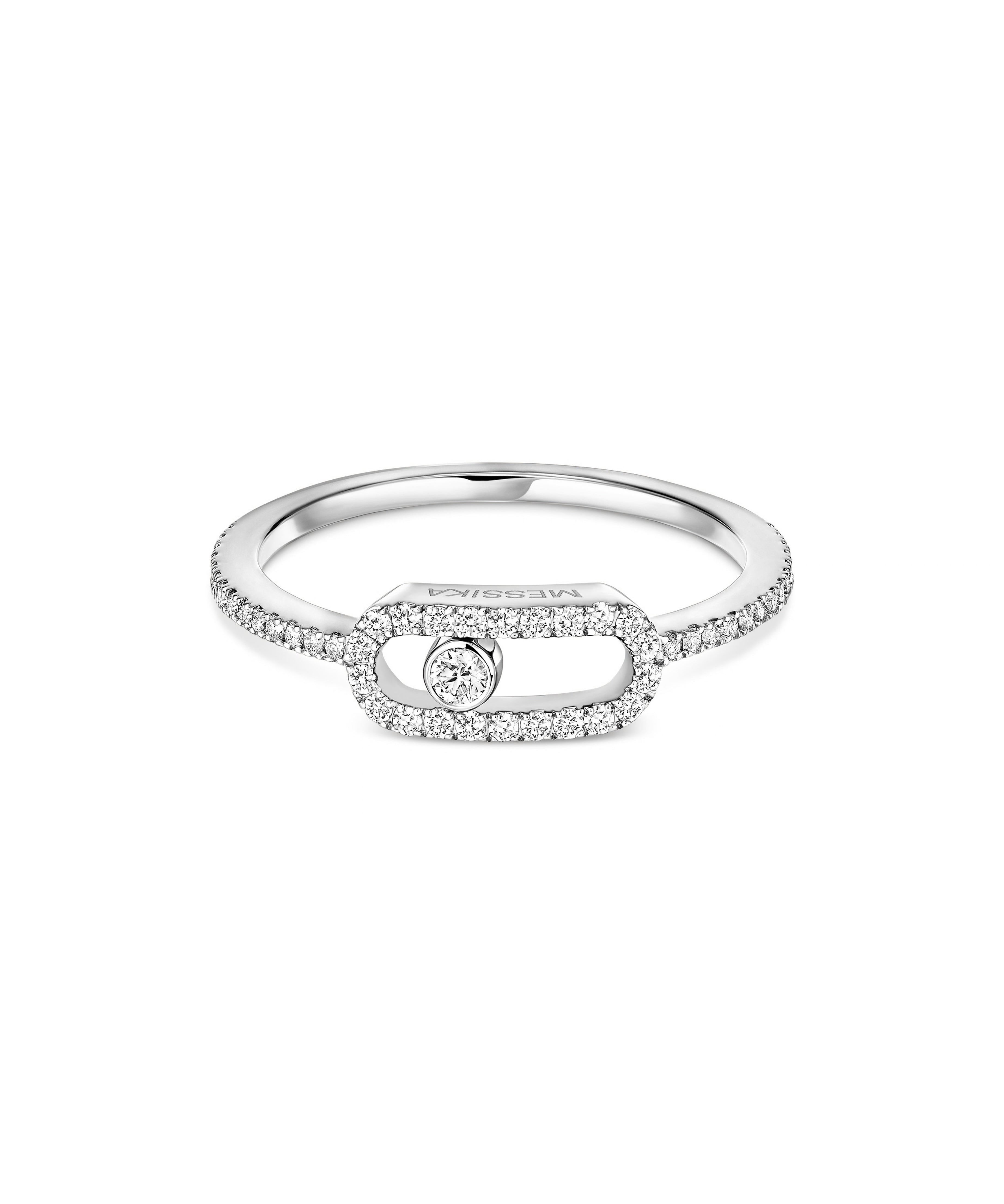 Anillo Messika Move Uno Pequeño Oro Blanco y Pavé de Diamantes | 05630-WG