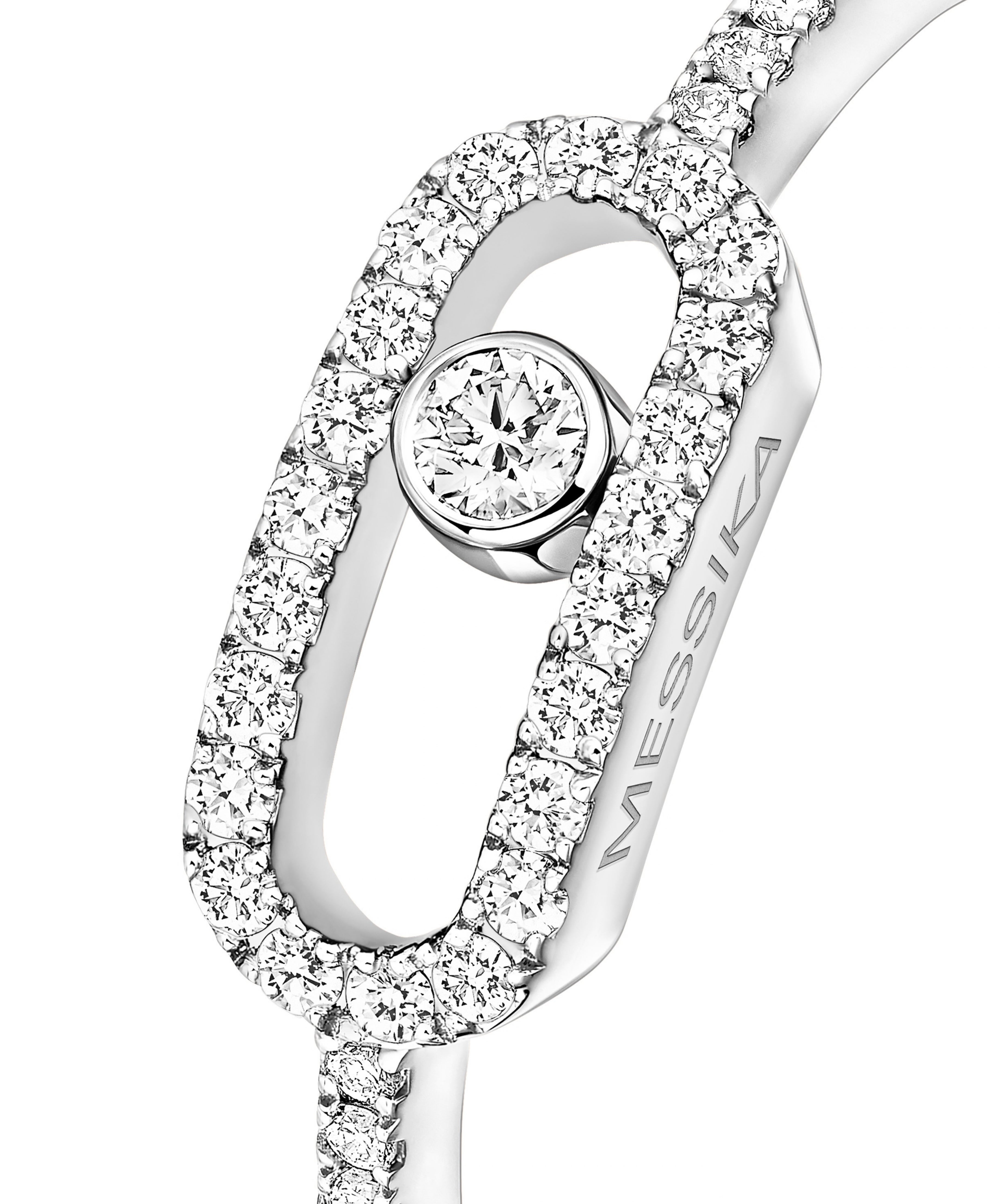 Anillo Messika Move Uno Pequeño Oro Blanco y Pavé de Diamantes | 05630-WG
