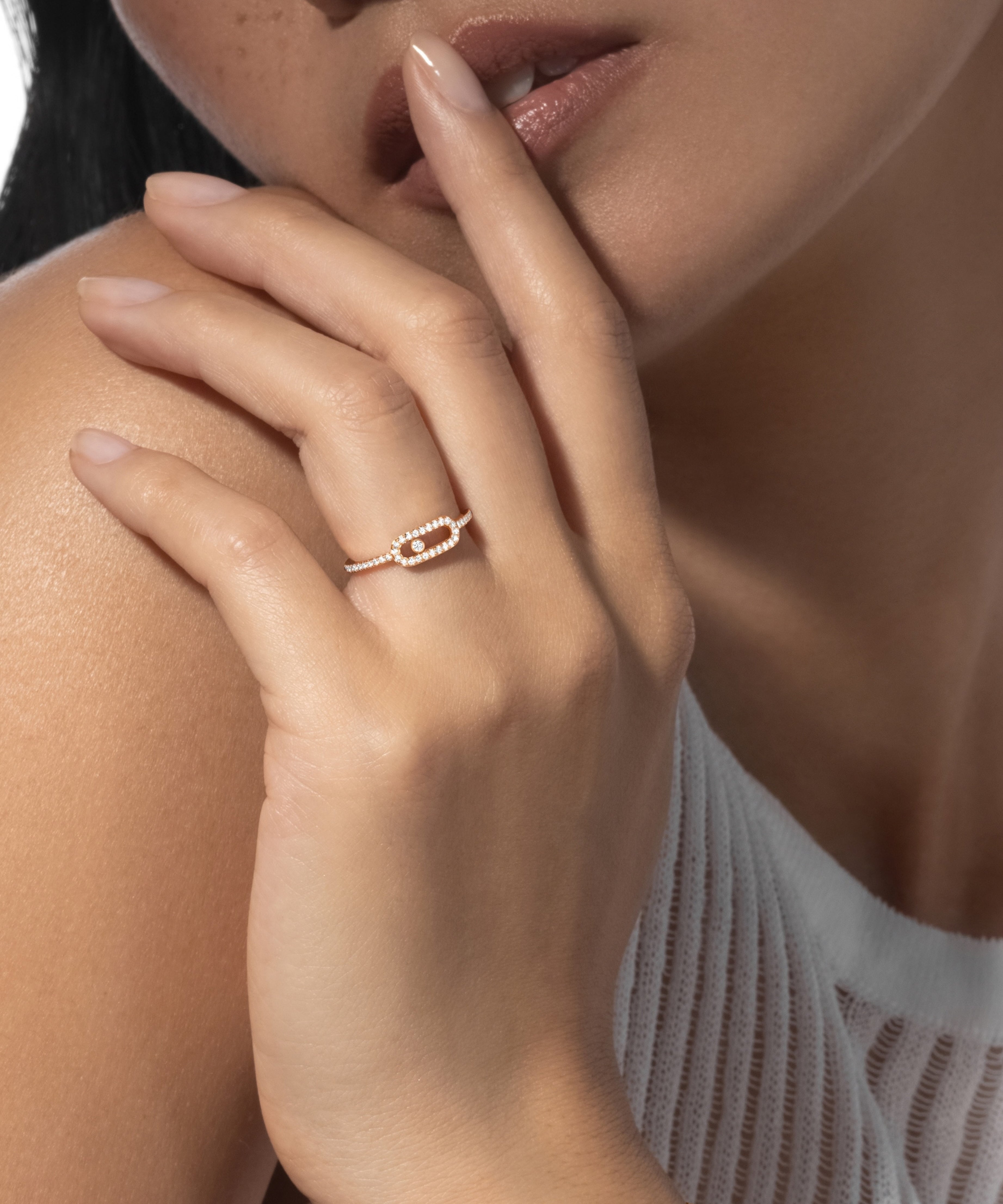 Anillo Messika Move Uno Pequeño Oro Amarillo y Pavé de Diamantes | 05630-YG