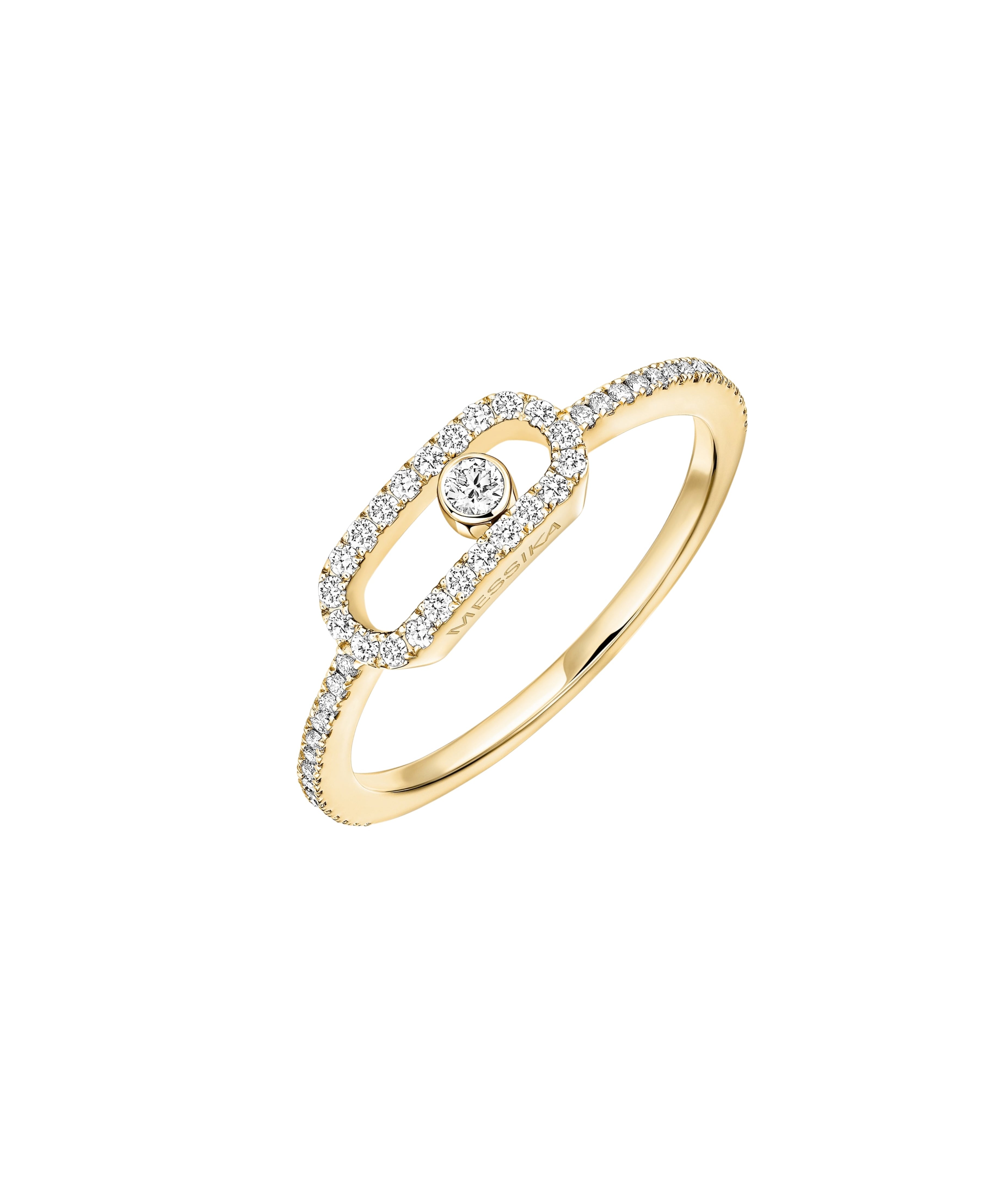 Anillo Messika Move Uno Pequeño Oro Amarillo y Pavé de Diamantes | 05630-YG