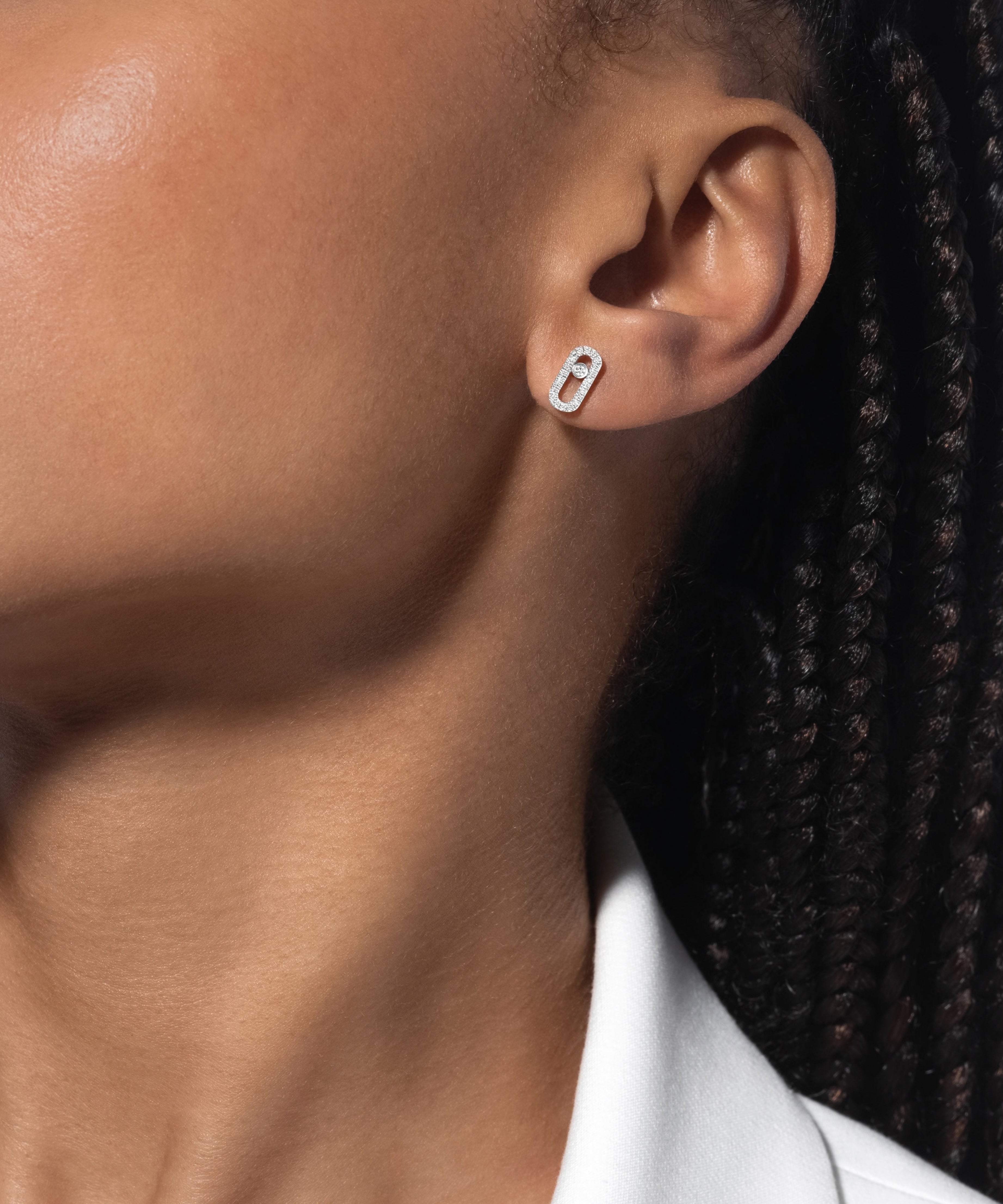 Pendientes Messika Move Uno Oro Blanco y Pavé de Diamantes | 05634-WG
