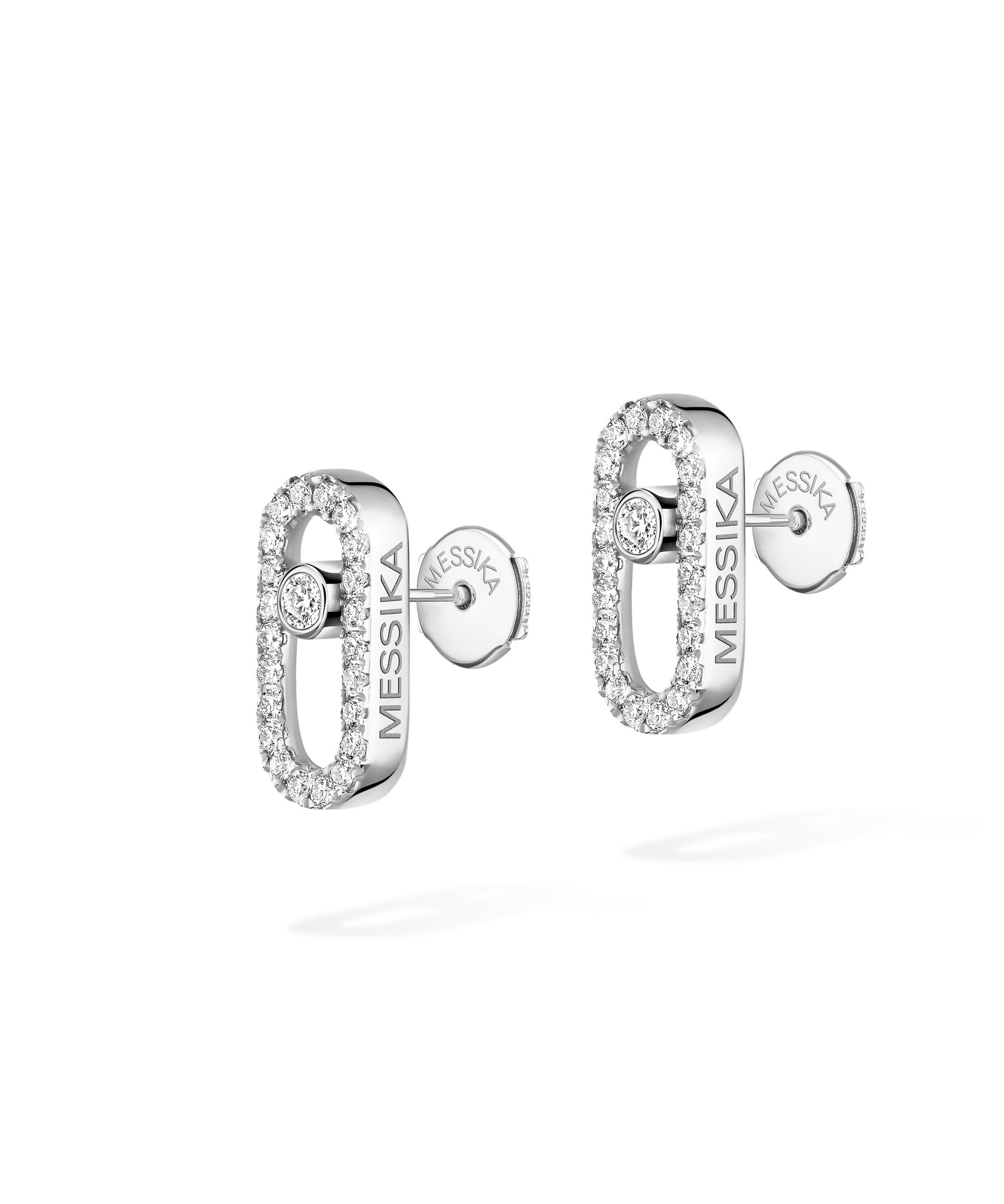 Pendientes Messika Move Uno Oro Blanco y Pavé de Diamantes | 05634-WG