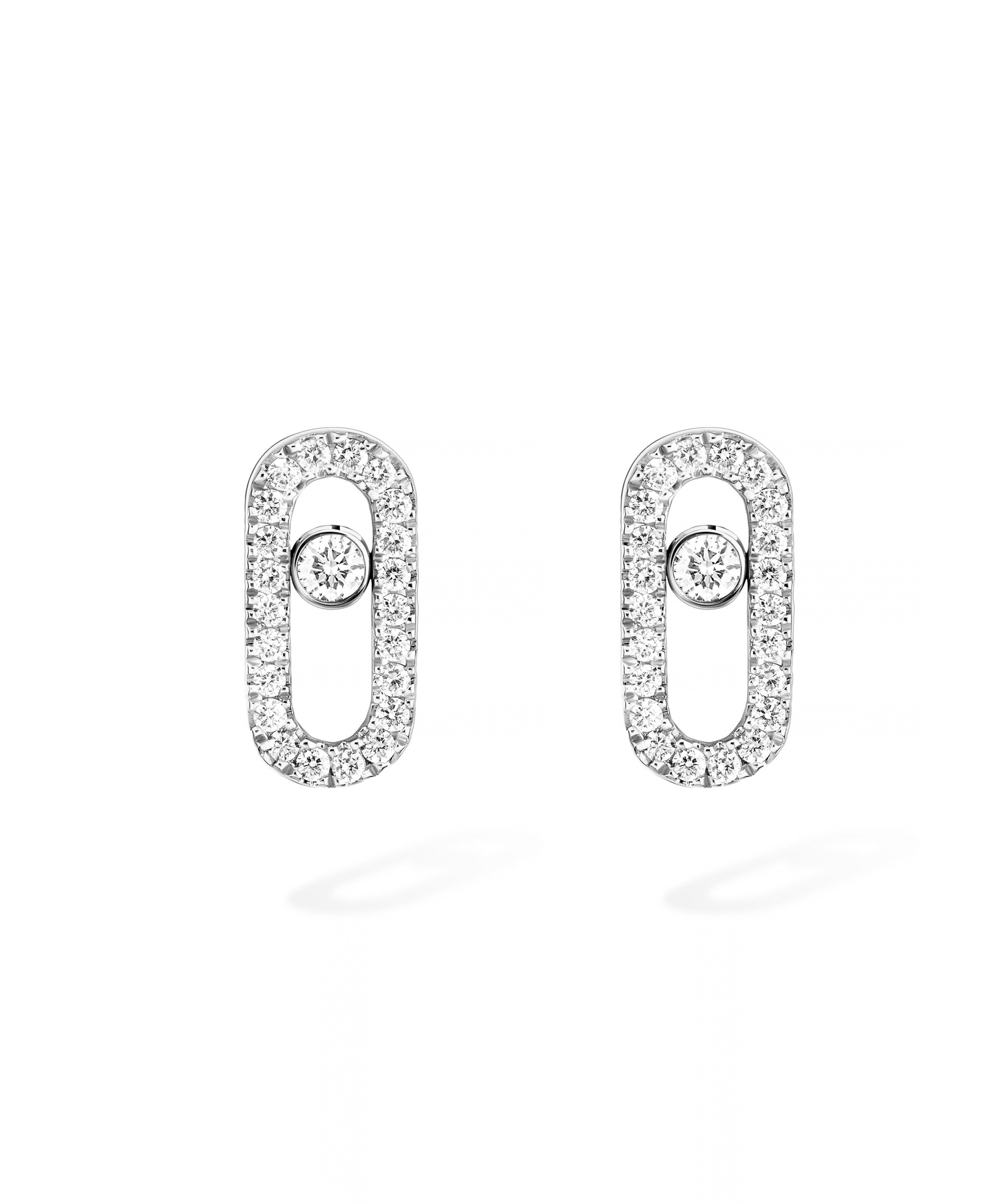 Pendientes Messika Move Uno Oro Blanco y Pavé de Diamantes | 05634-WG
