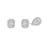 Pendientes asimétricos Messika My Twin Pequeño Oro blanco y Diamantes | 07004-WG