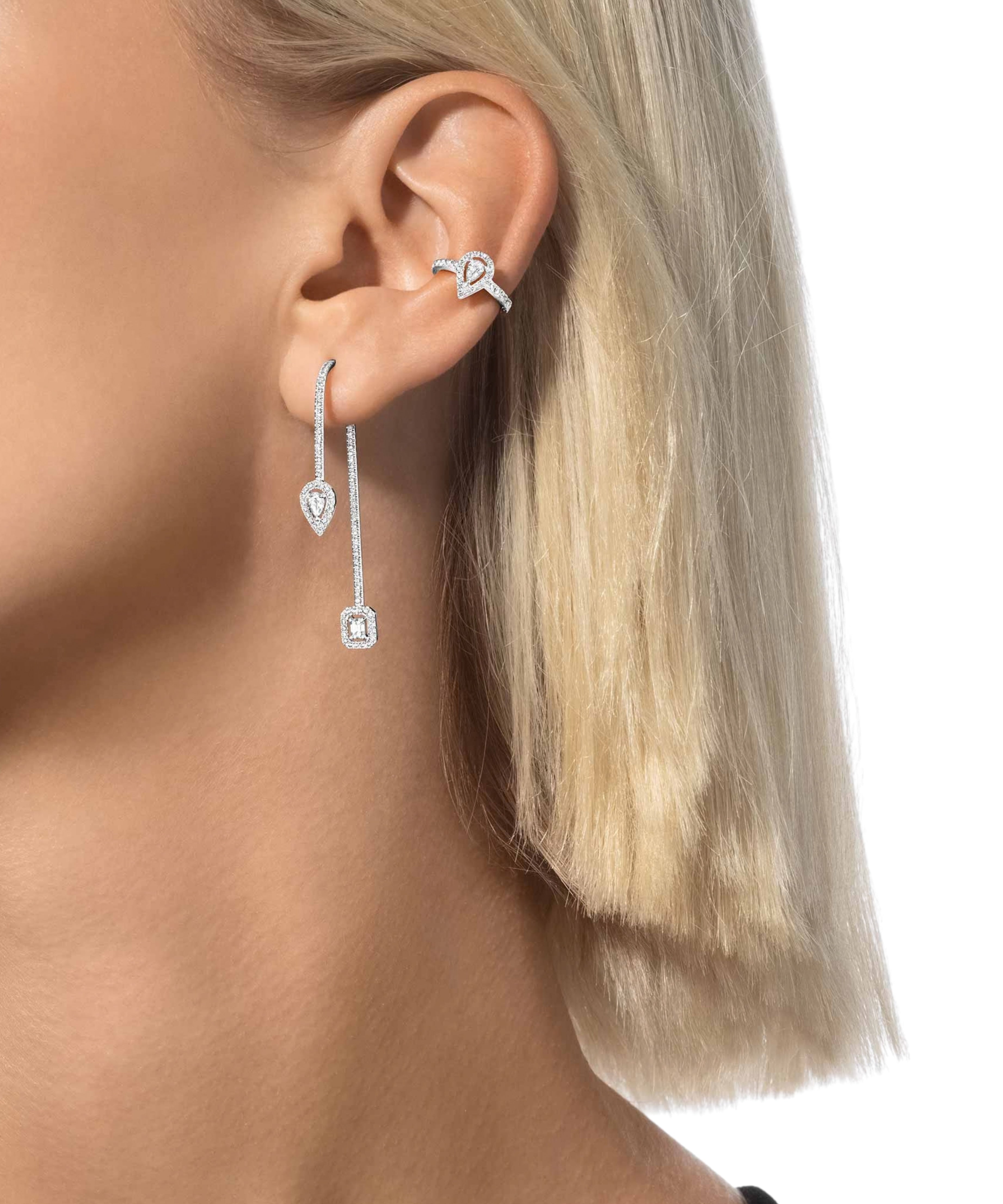 Pendientes Asimétricos Messika My Twin Oro blanco y Diamantes | 07224-WG