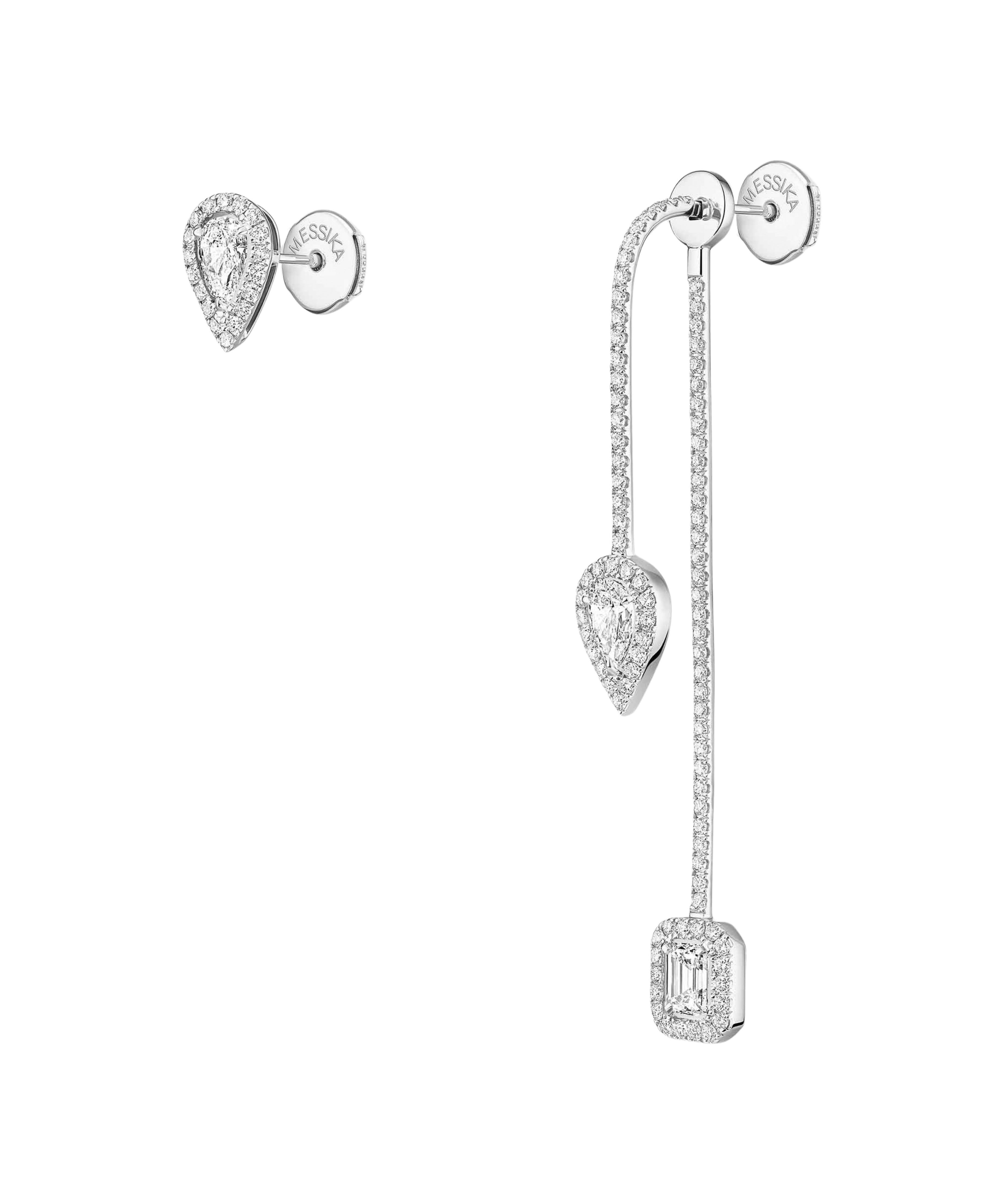 Pendientes Asimétricos Messika My Twin Oro blanco y Diamantes | 07224-WG