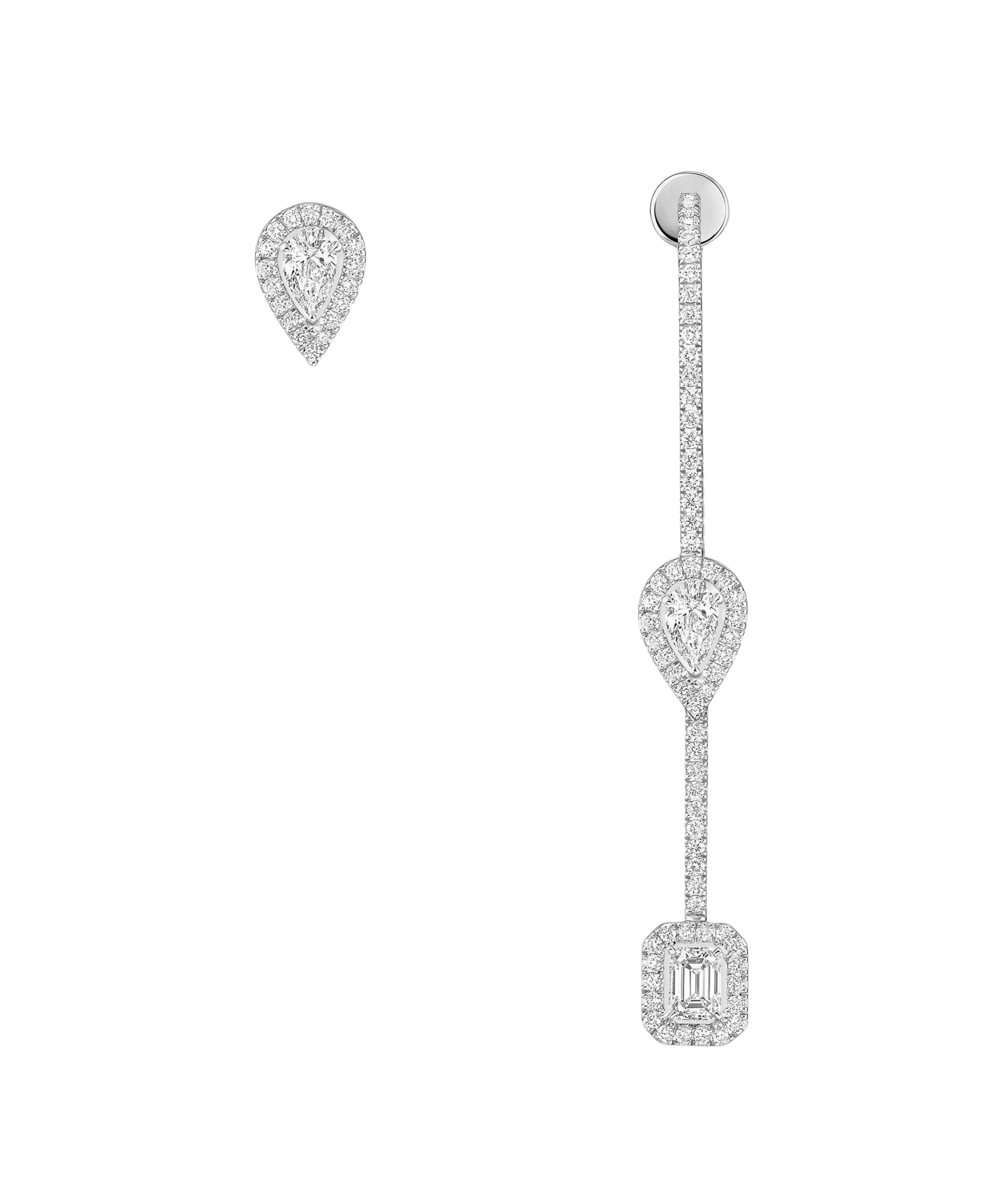Pendientes Asimétricos Messika My Twin Oro blanco y Diamantes | 07224-WG