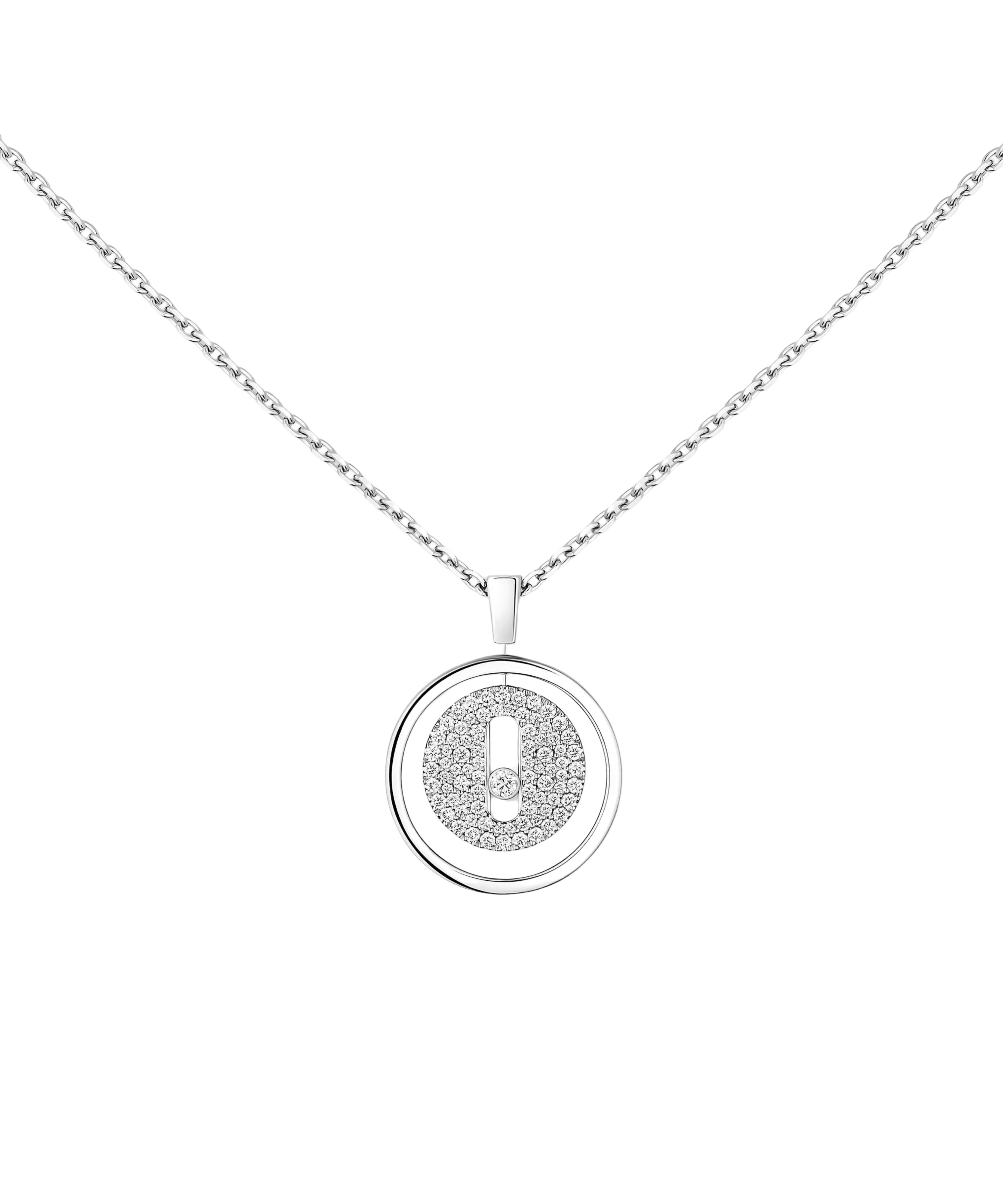 Collar Messika Lucky Move Oro blanco y Pavé de Diamantes | 07397-WG