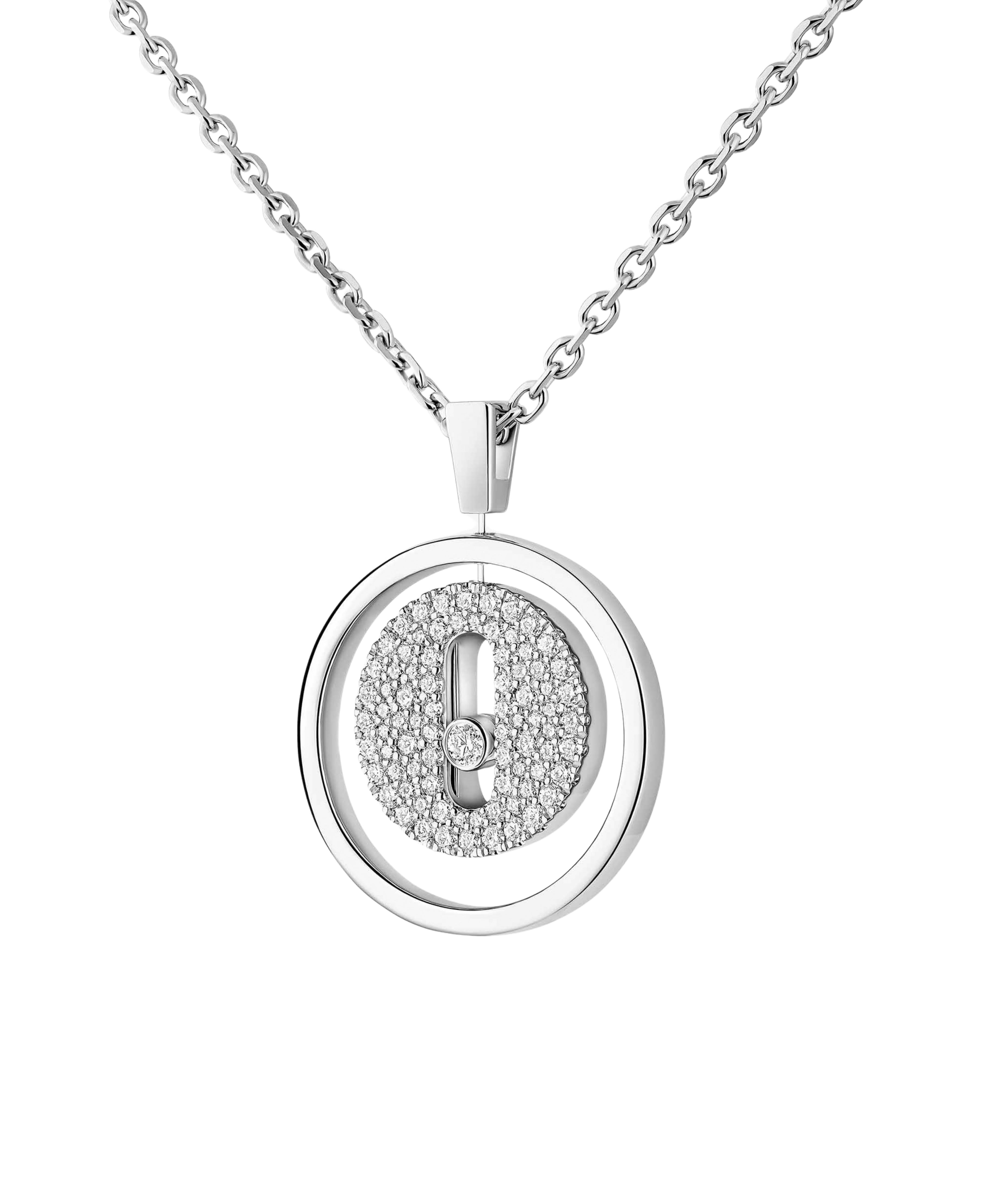 Collar Messika Lucky Move Oro blanco y Pavé de Diamantes | 07397-WG