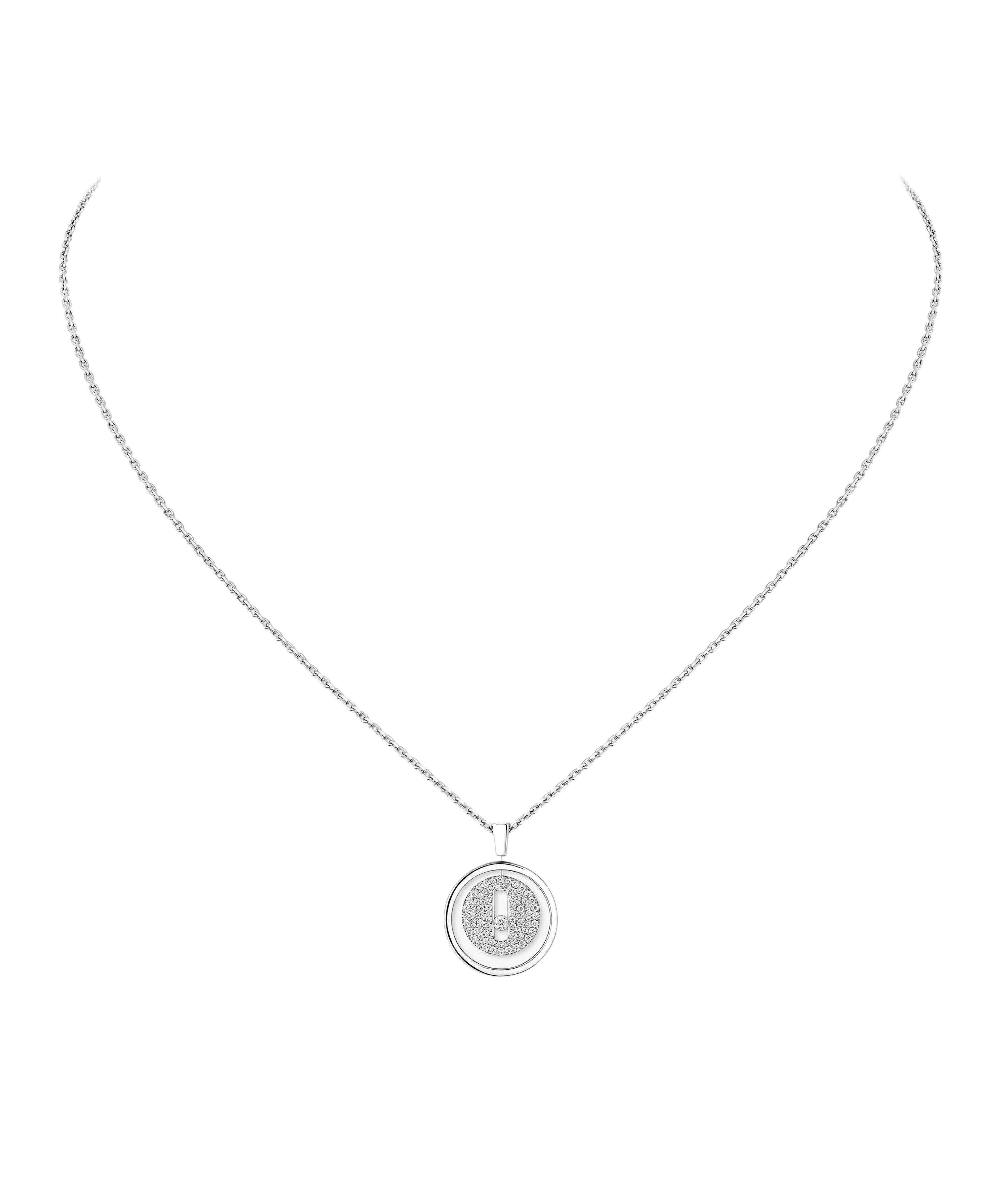 Collar Messika Lucky Move Oro blanco y Pavé de Diamantes | 07397-WG