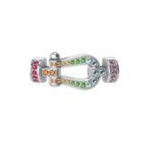 Hebilla FRED Force 10 Oro Blanco y Piedras Multicolor M | 0B0170