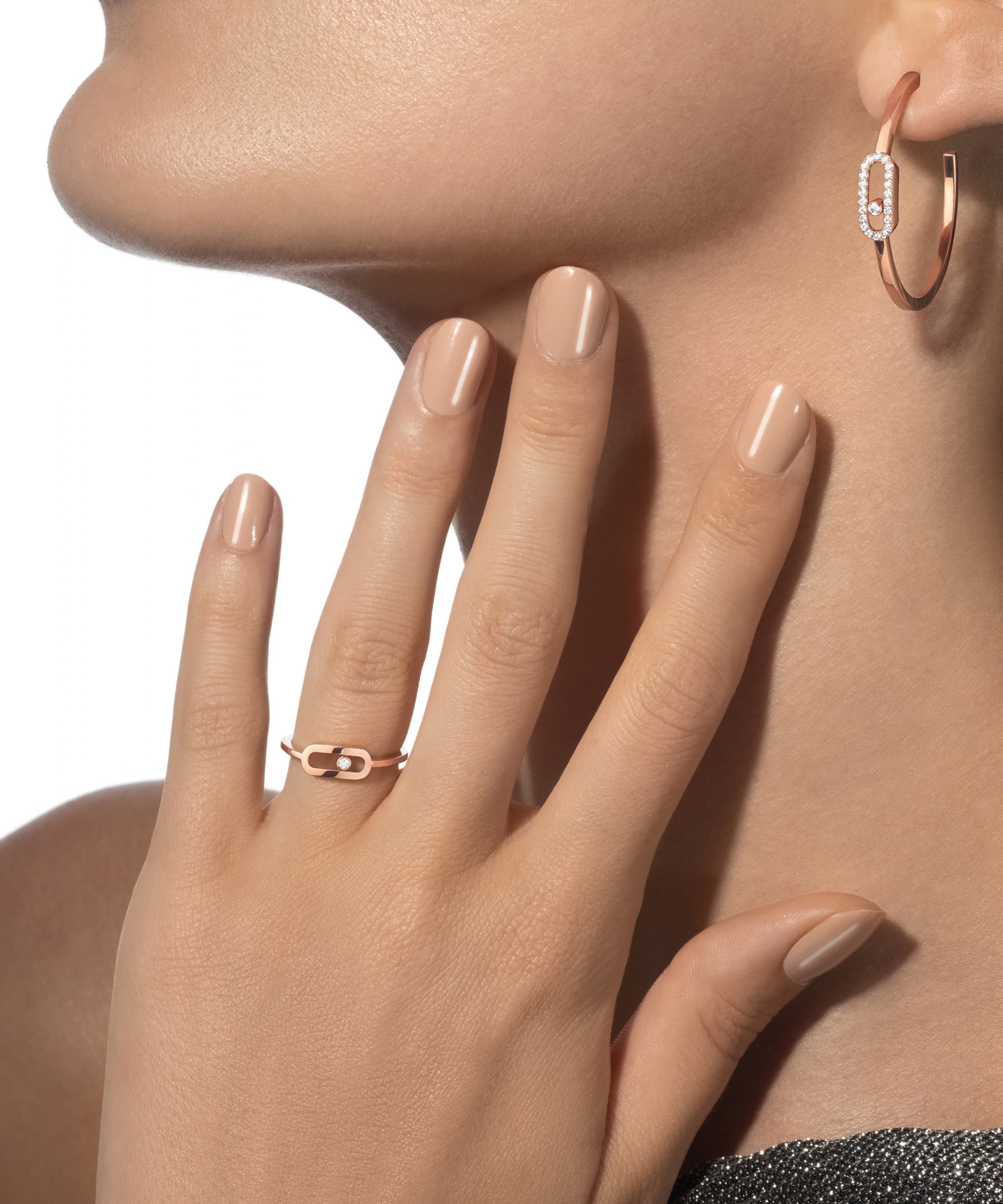 Anillo Messika Move Uno Pequeño Oro rosa y Diamantes | 10055-PG