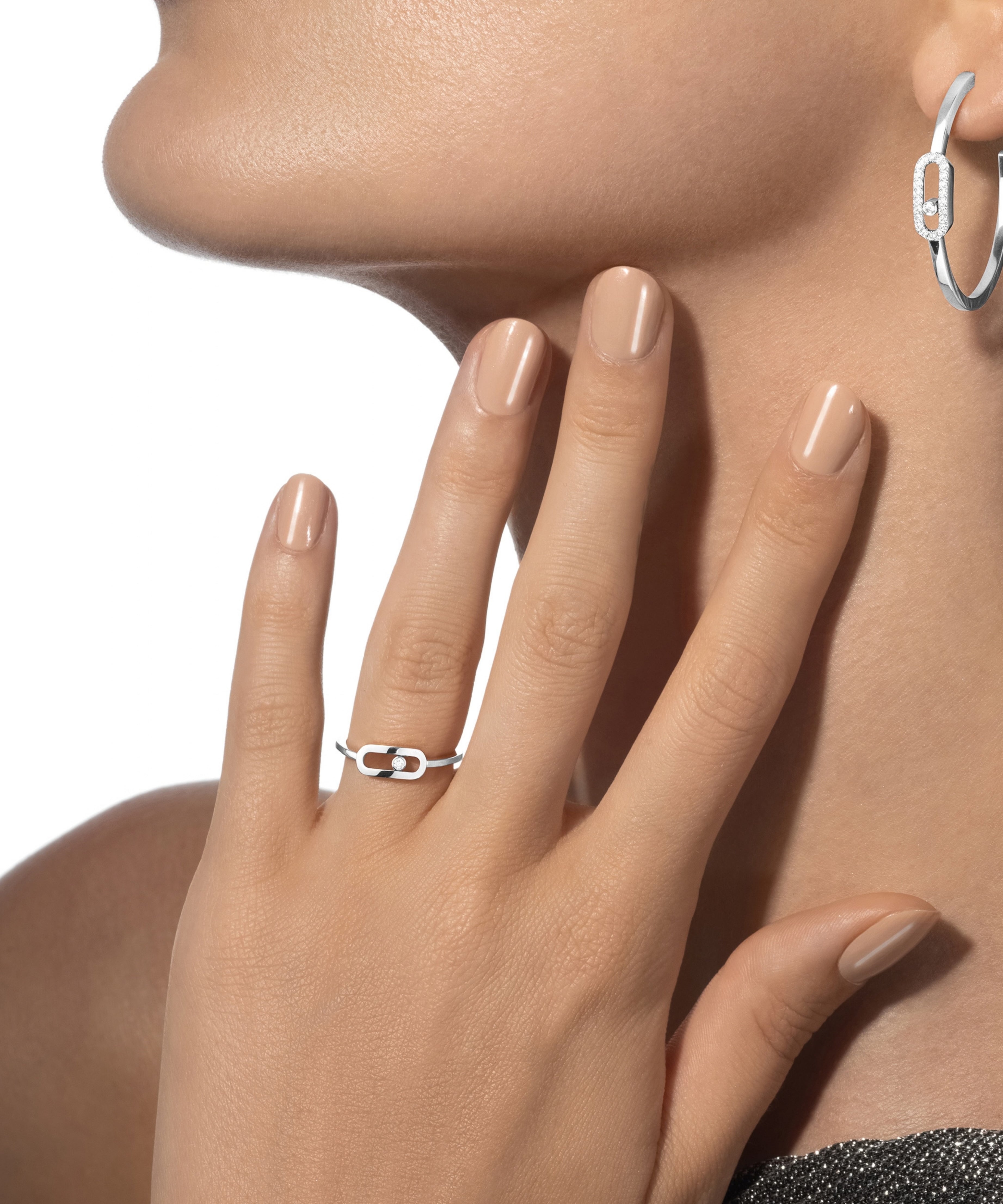 Anillo Messika Move Uno Pequeño Oro Blanco y Diamante | 10055-WG