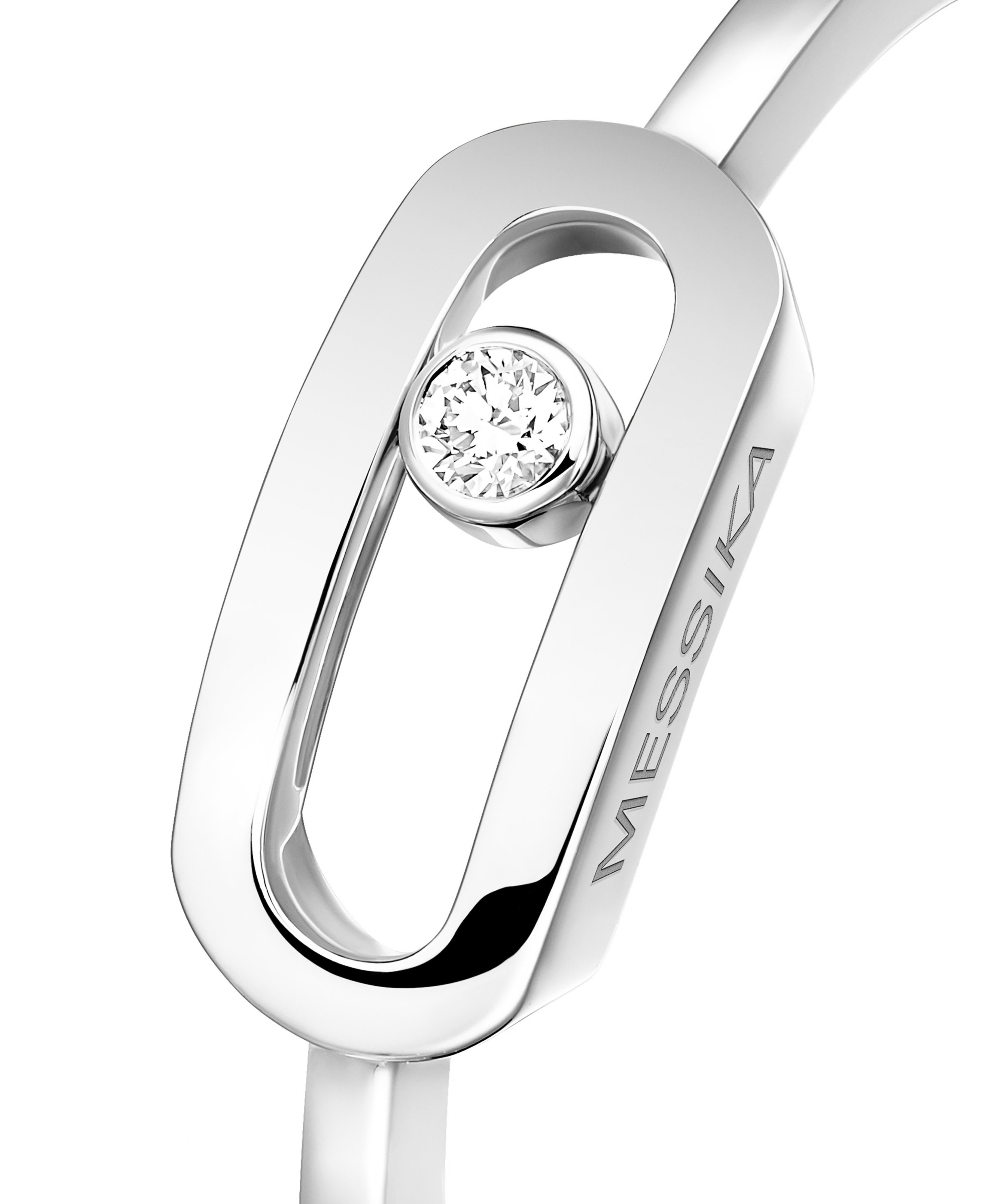 Anillo Messika Move Uno Pequeño Oro Blanco y Diamante | 10055-WG