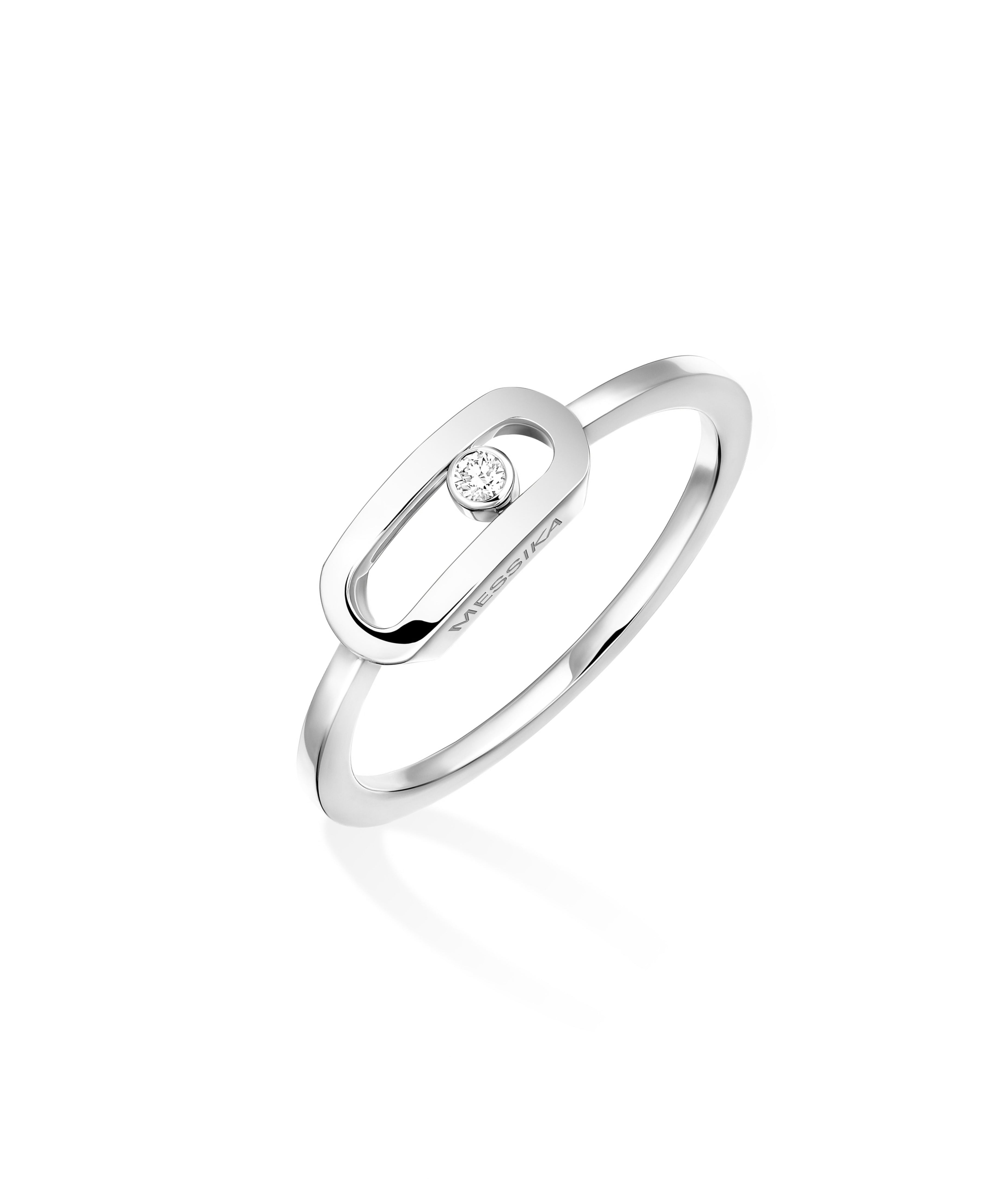 Anillo Messika Move Uno Pequeño Oro Blanco y Diamante | 10055-WG