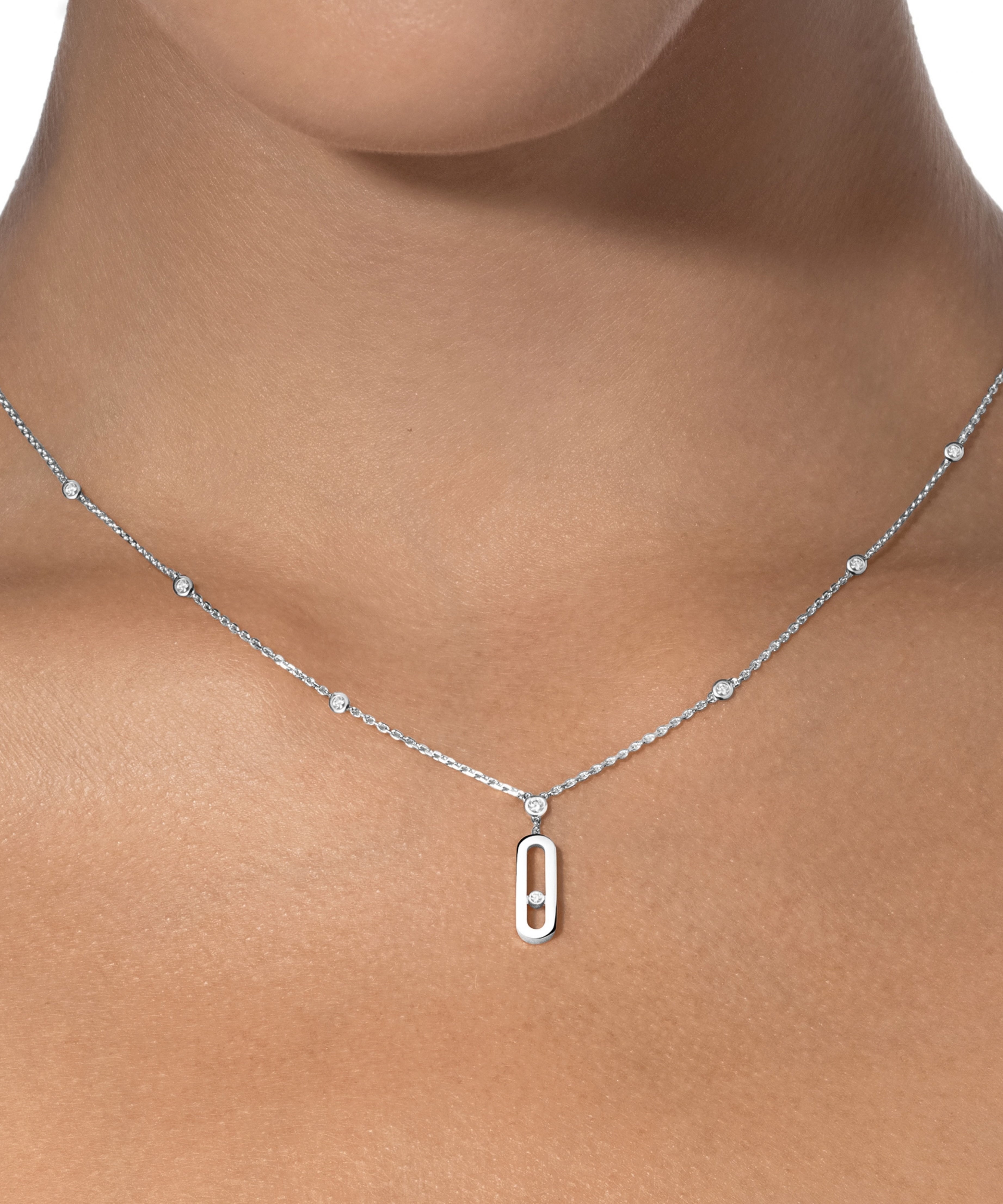 Collar Messika Move Uno Oro blanco y Diamantes | 10111-WG