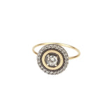 Anillo DELCERRO  Brazo Oro Orla Pavé Blanco | 10244B
