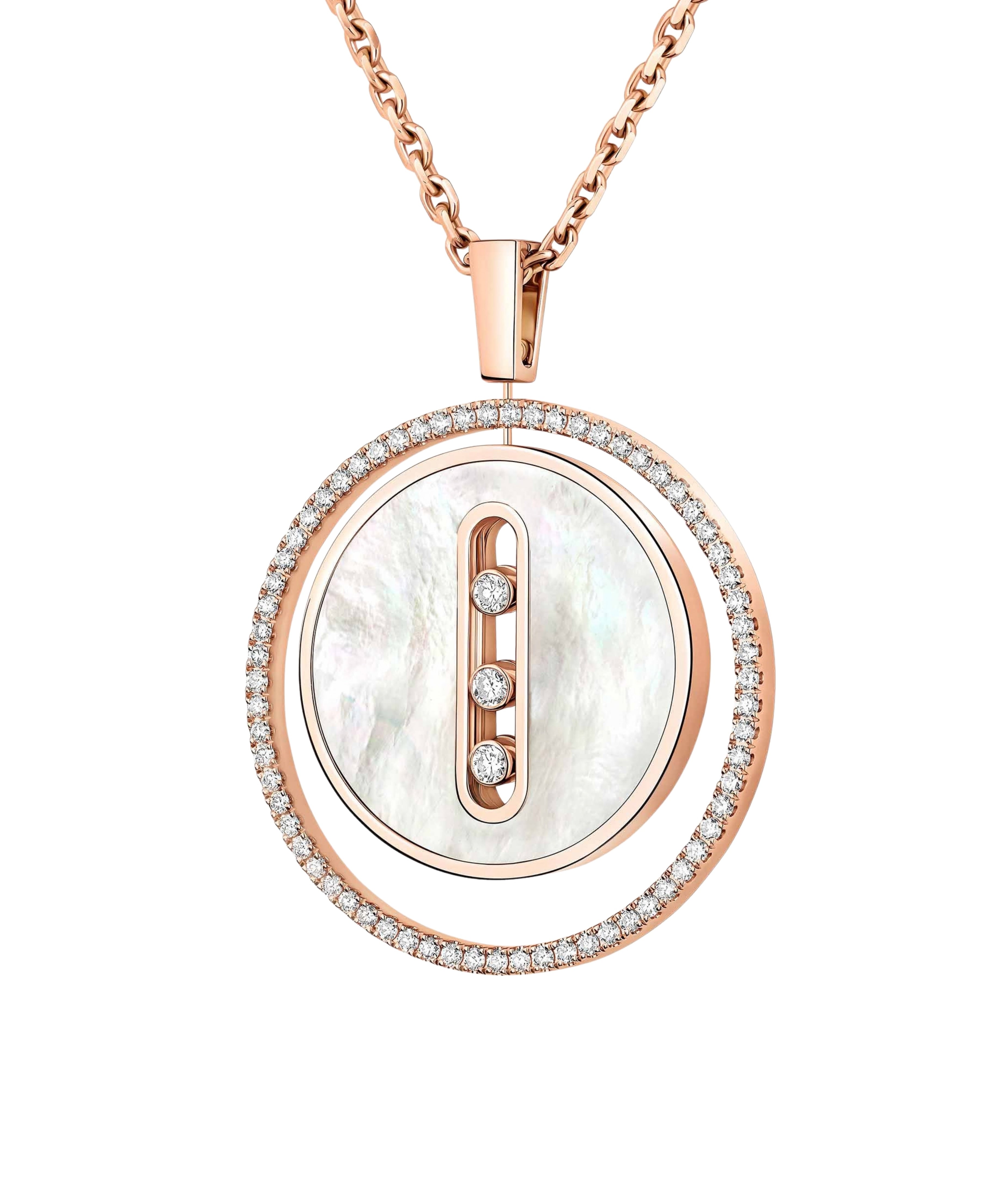 Collar Messika Lucky Move Mediano Oro rosa Nácar y Diamantes | 10834-PG