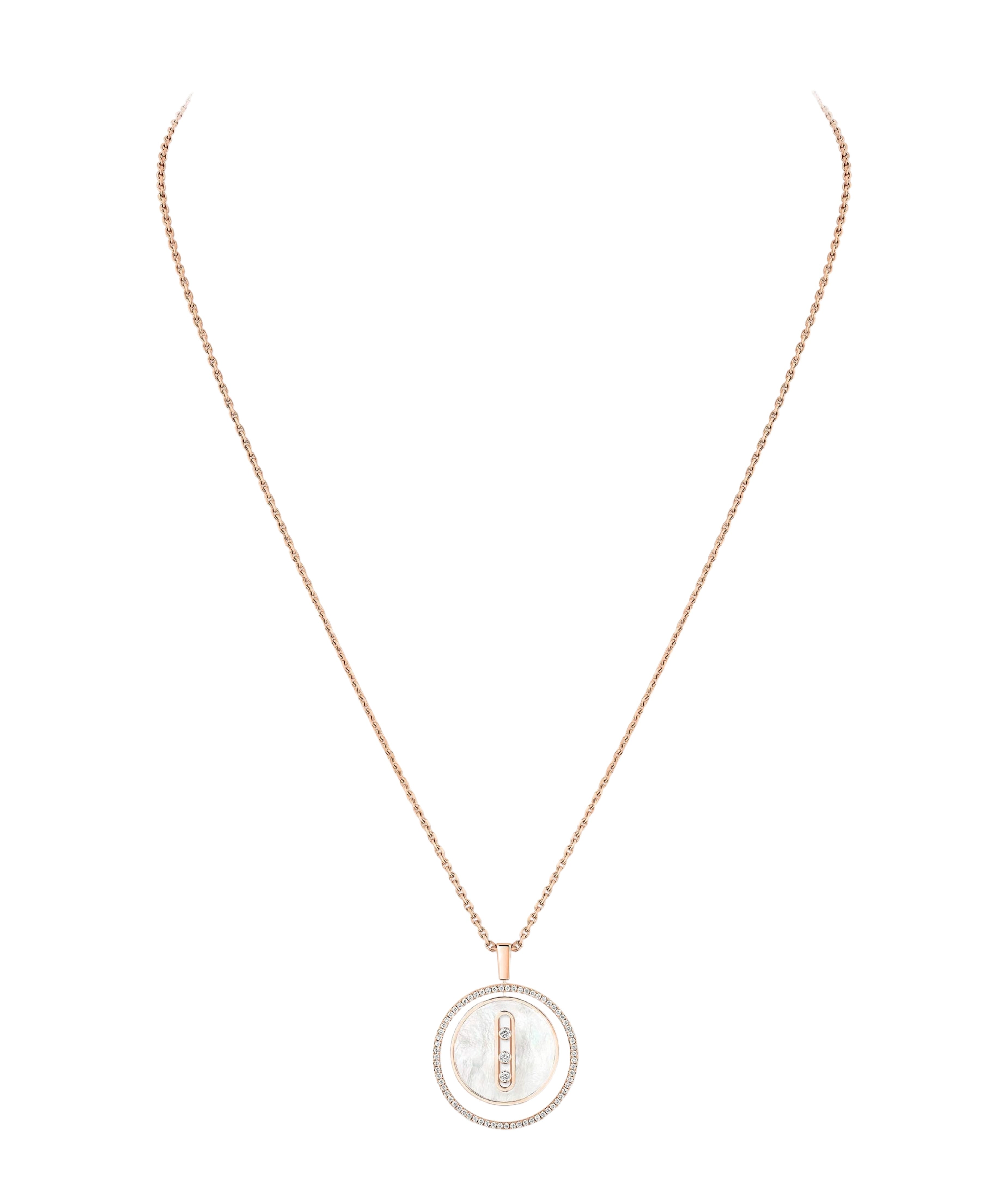 Collar Messika Lucky Move Mediano Oro rosa Nácar y Diamantes | 10834-PG