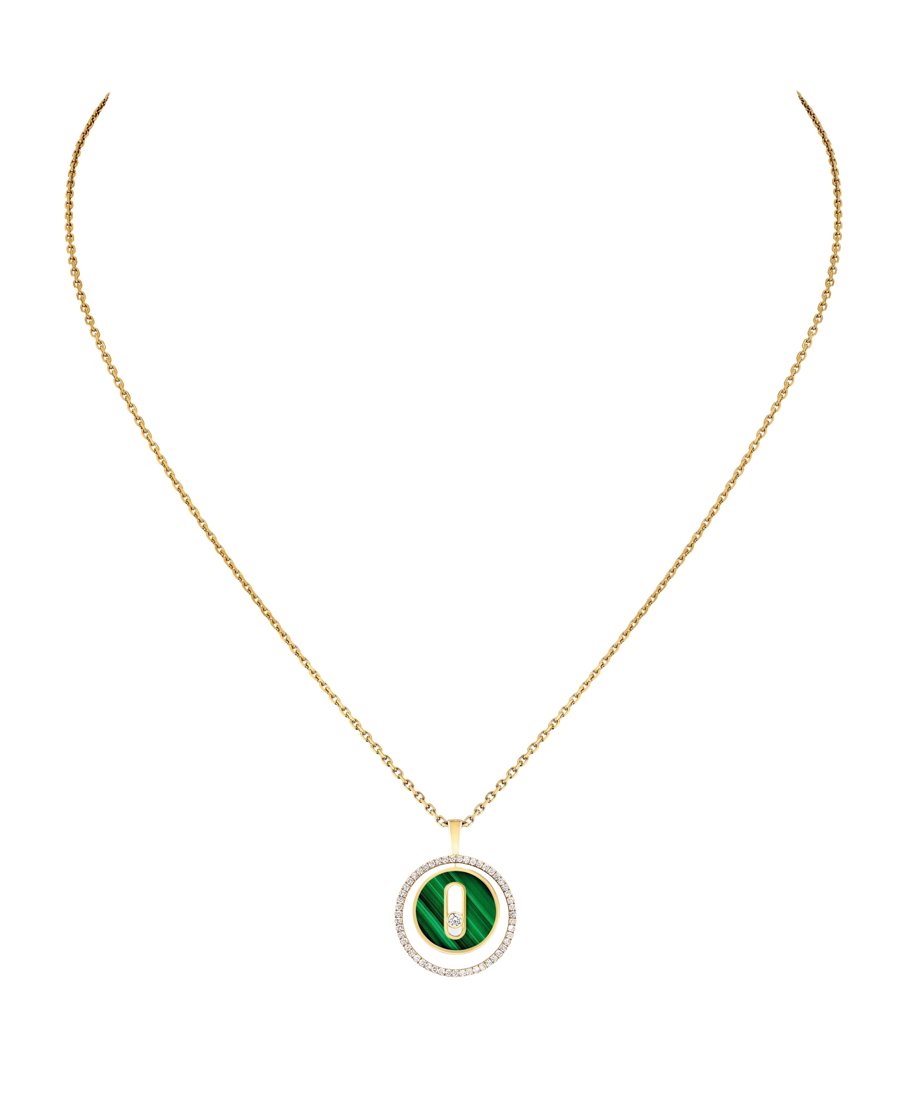 Collar Messika Lucky Move Oro amarillo Malaquita y Diamantes | 11585-YG
