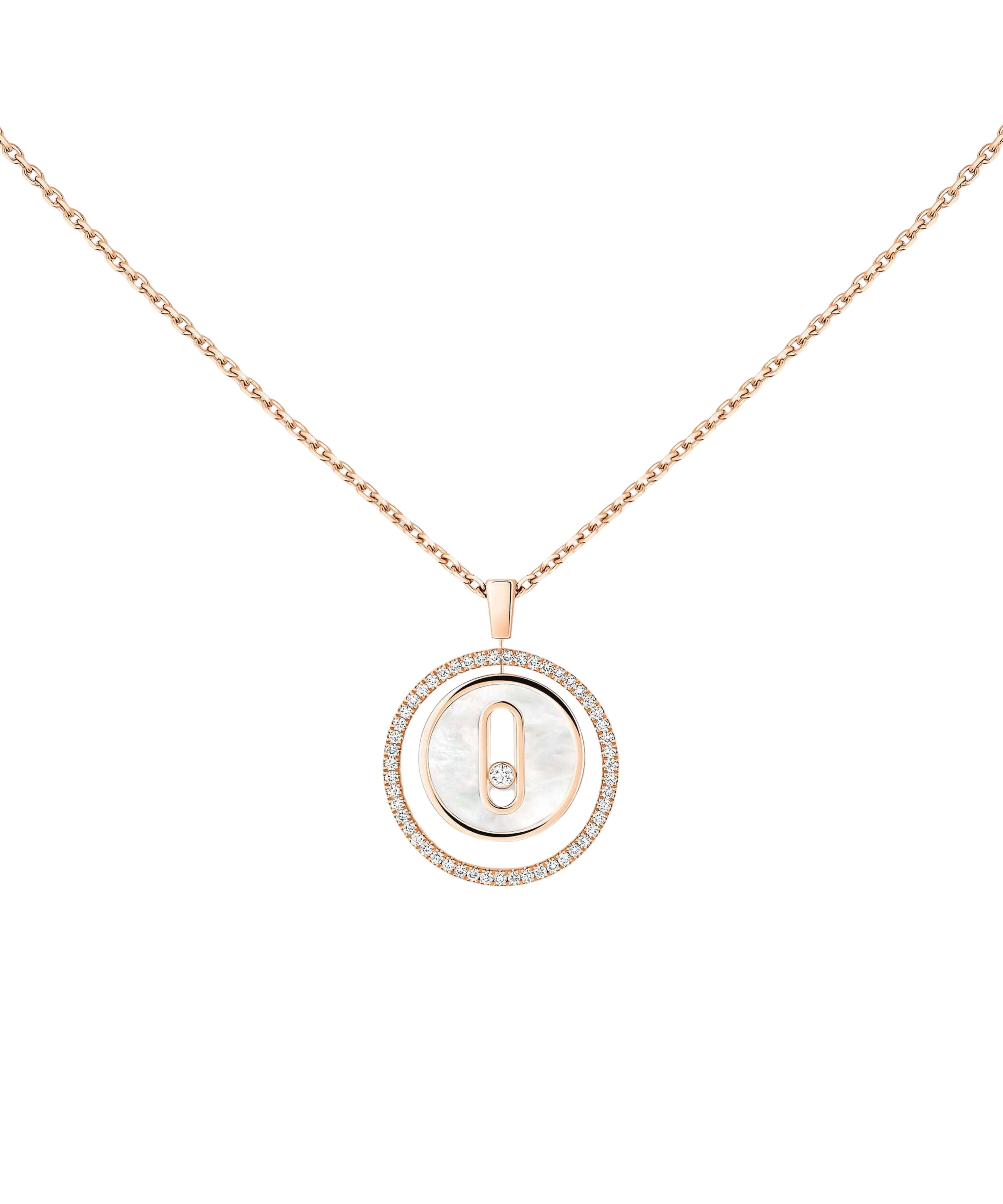 Collar Messika Lucky Move Pequeño Oro rosa Nácar y Diamantes | 11650-PG