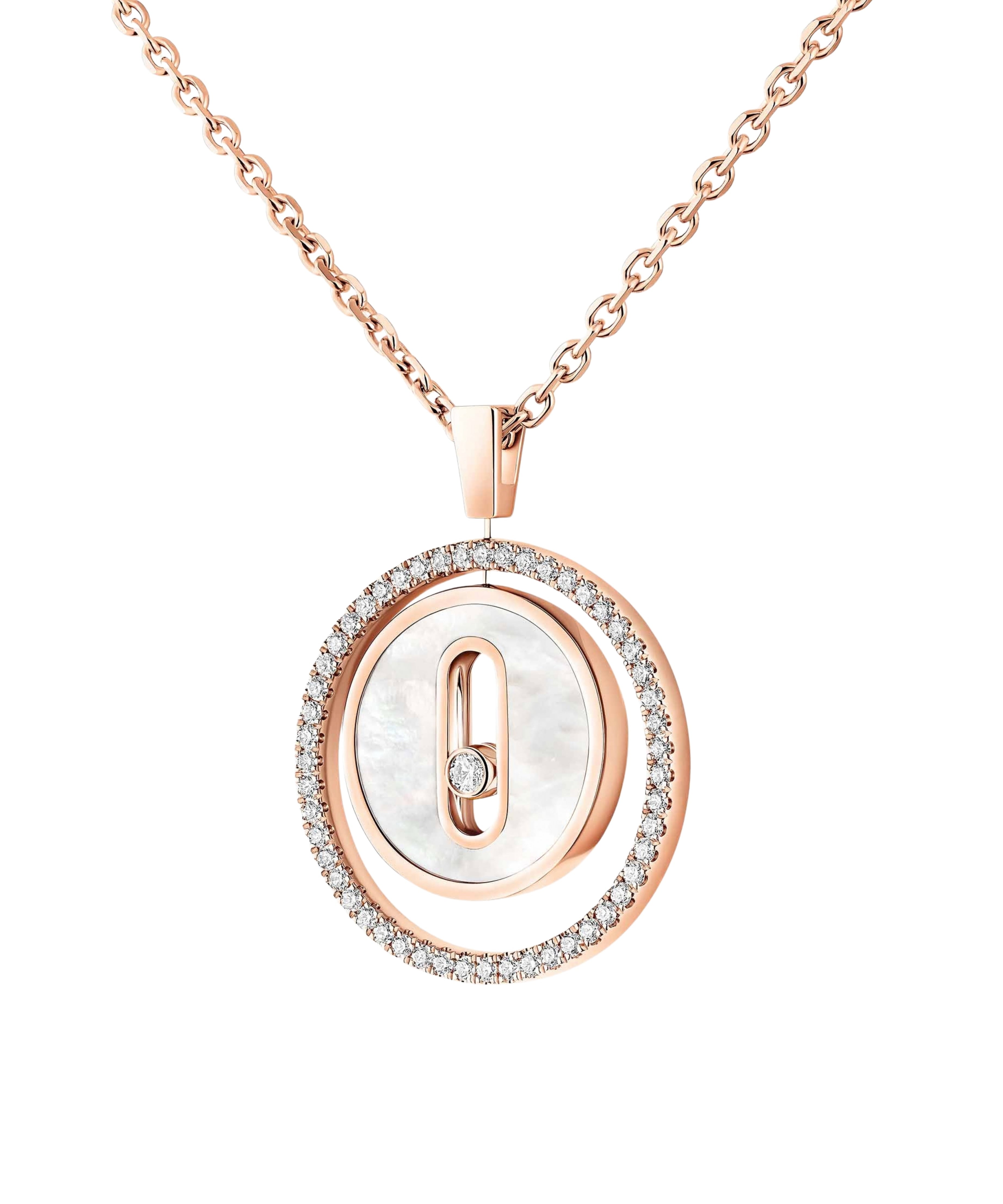Collar Messika Lucky Move Pequeño Oro rosa Nácar y Diamantes | 11650-PG