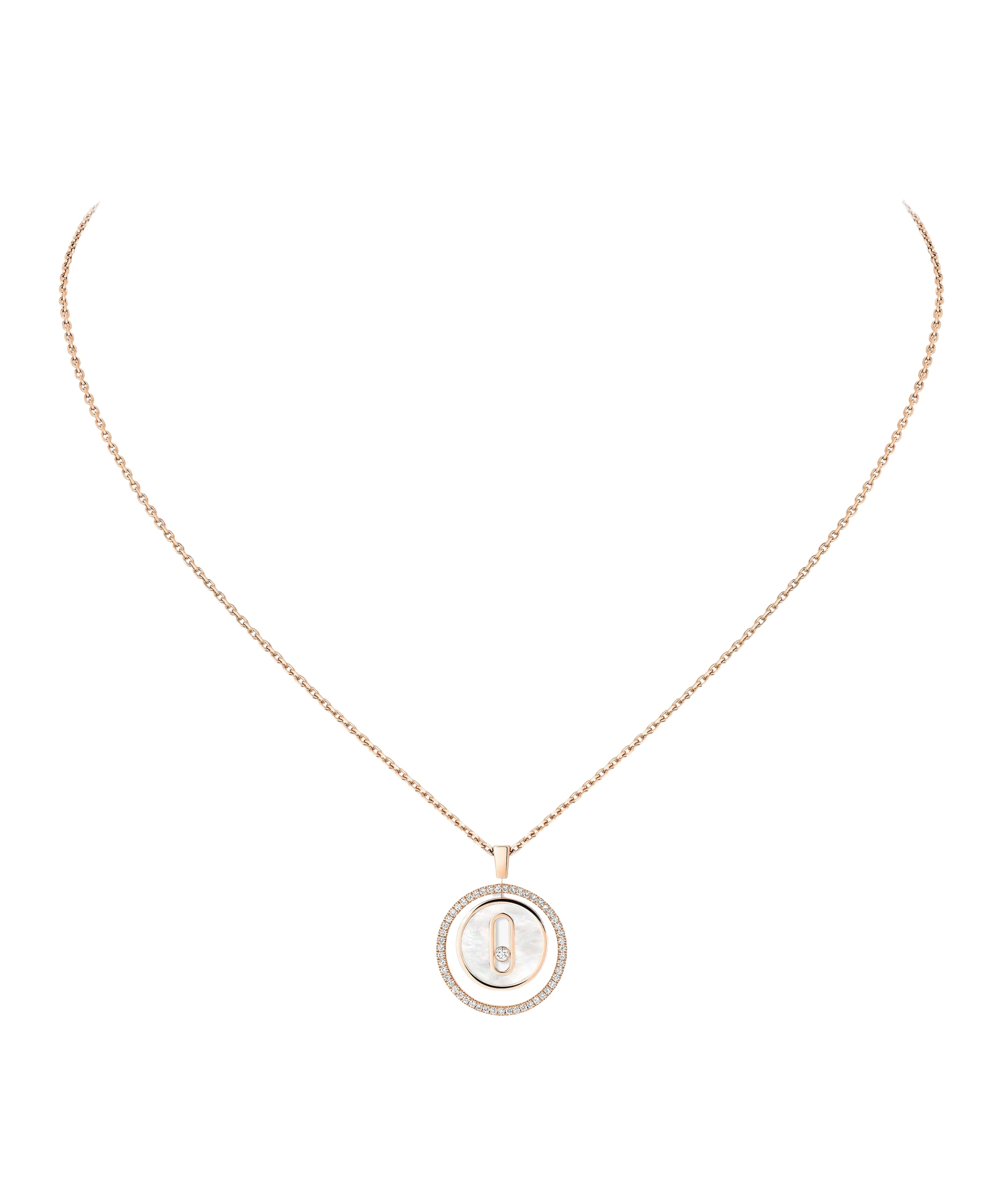 Collar Messika Lucky Move Pequeño Oro rosa Nácar y Diamantes | 11650-PG