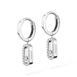 Pendientes de aro Messika Move Uno Oro blanco y Diamantes | 12037-WG