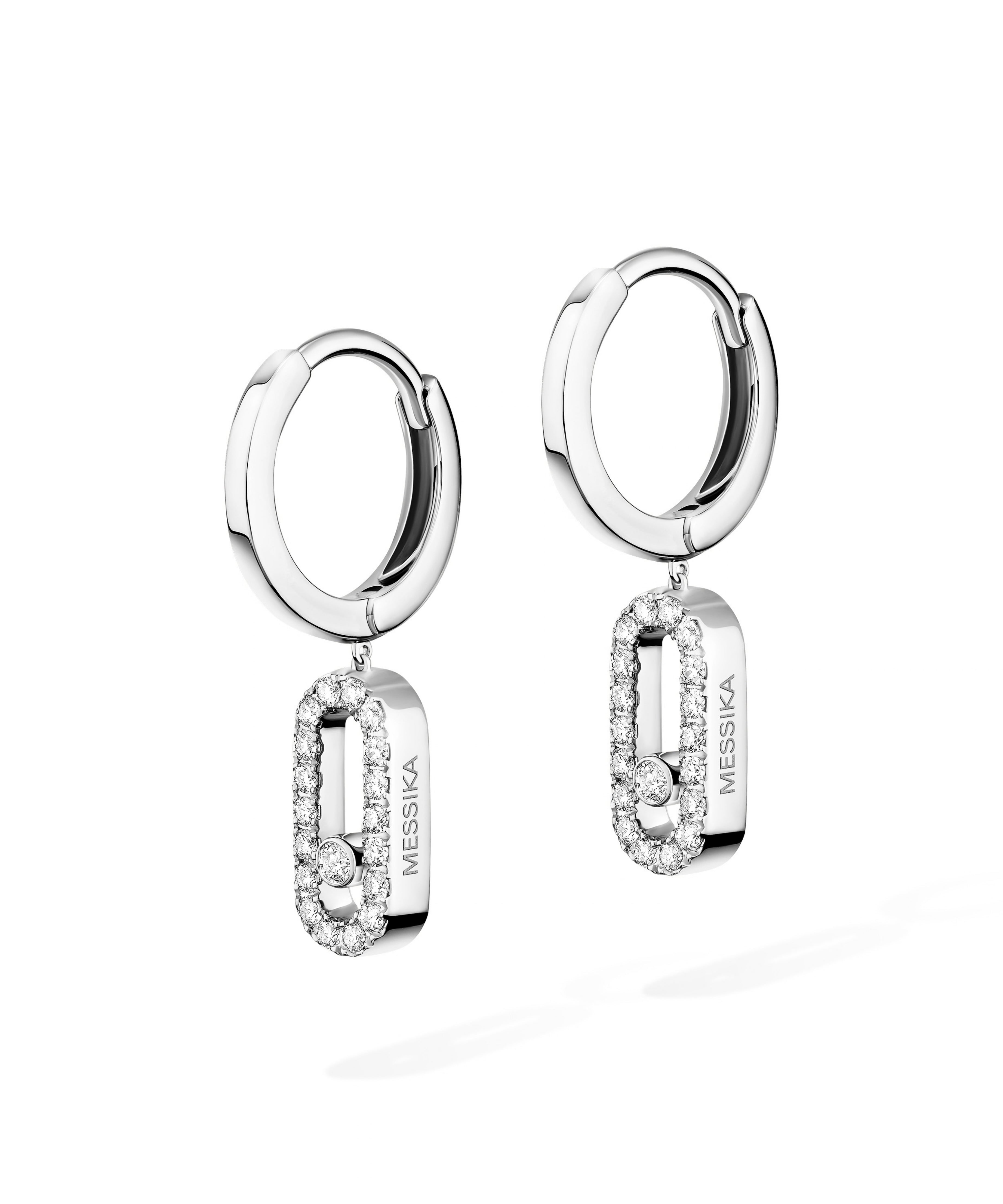 Pendientes de aro Messika Move Uno Oro blanco y Diamantes | 12037-WG