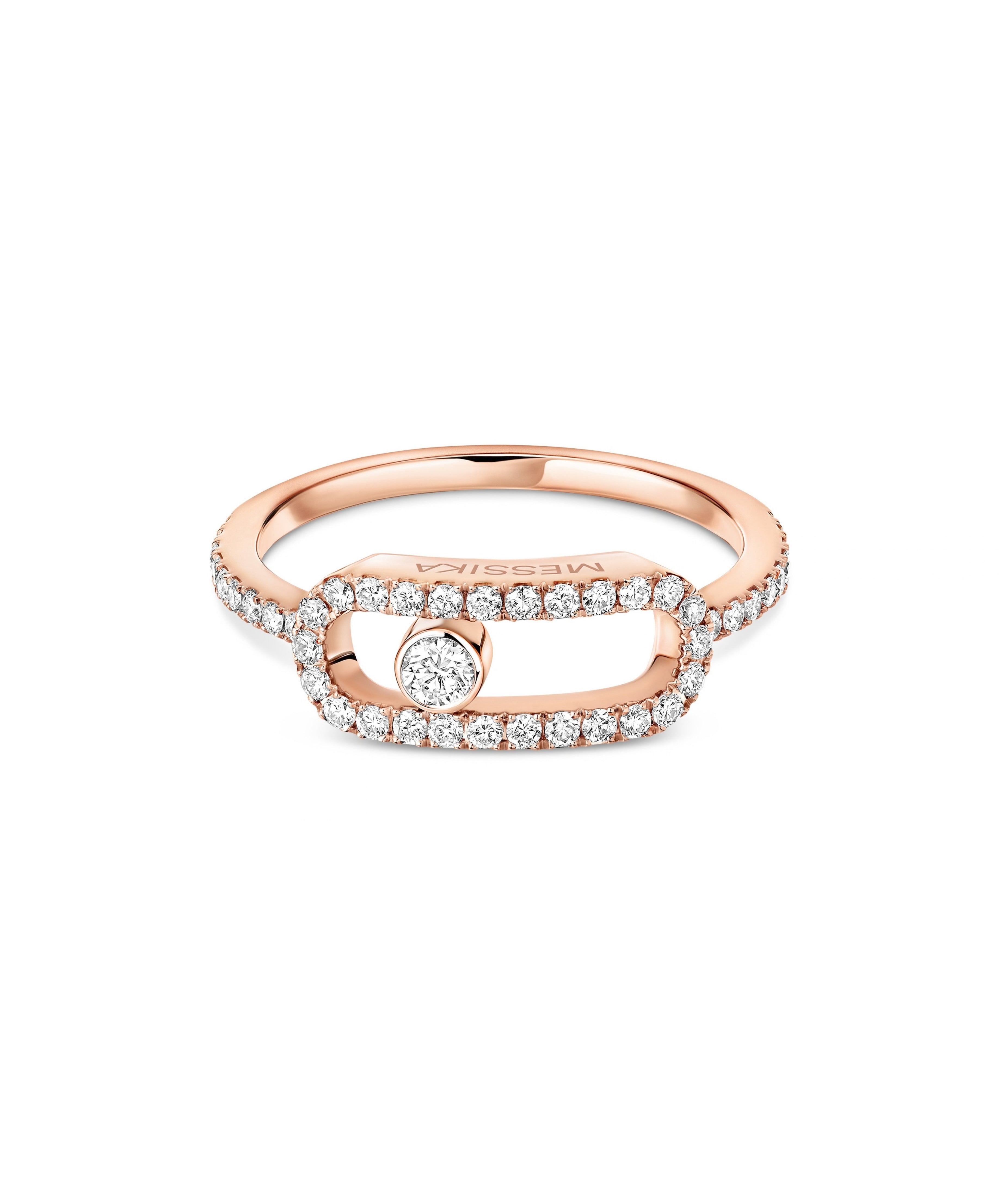 Anillo Messika Move Uno Grande Oro rosa y Pavé de Diamantes | 12113-PG