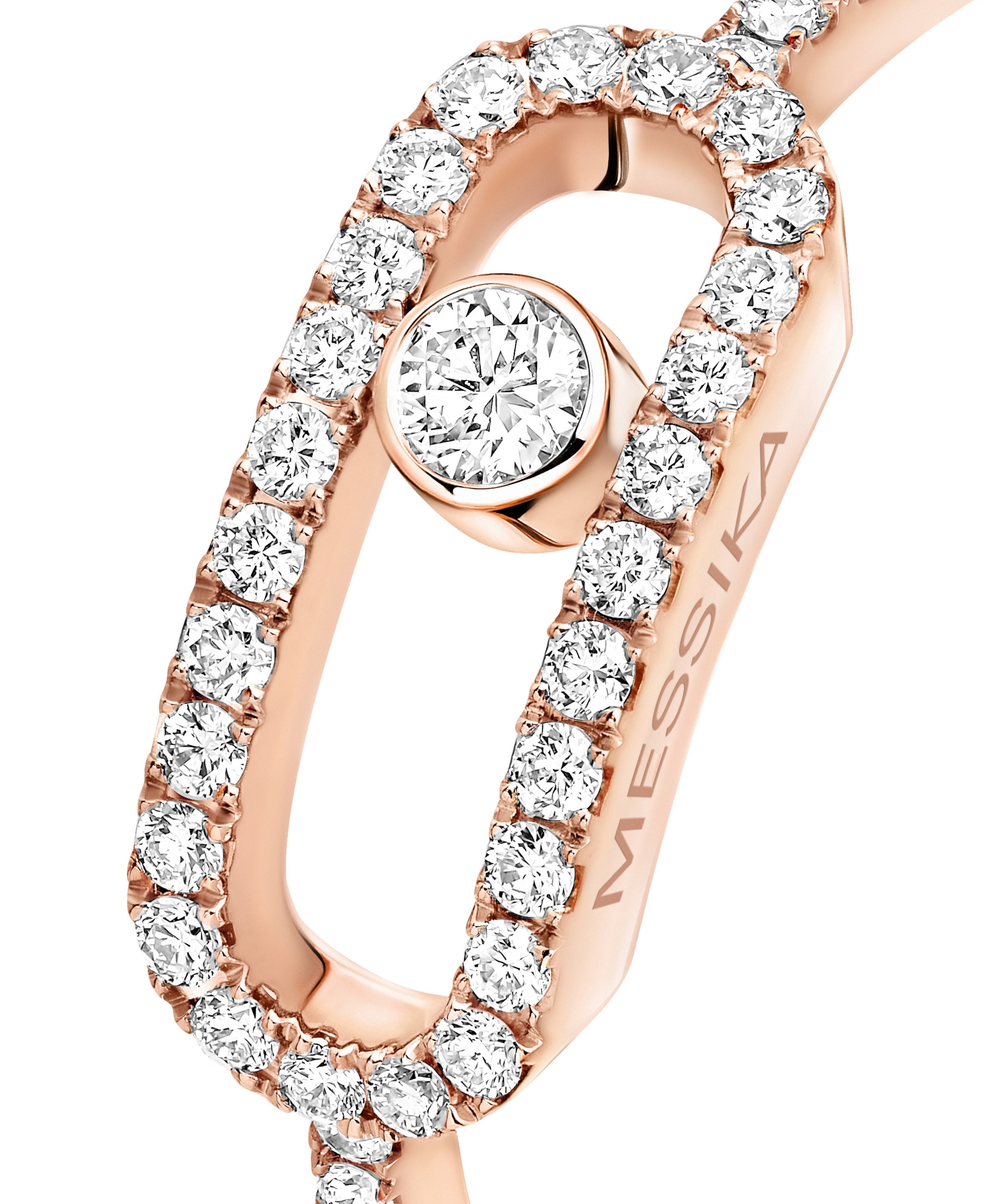 Anillo Messika Move Uno Grande Oro rosa y Pavé de Diamantes | 12113-PG