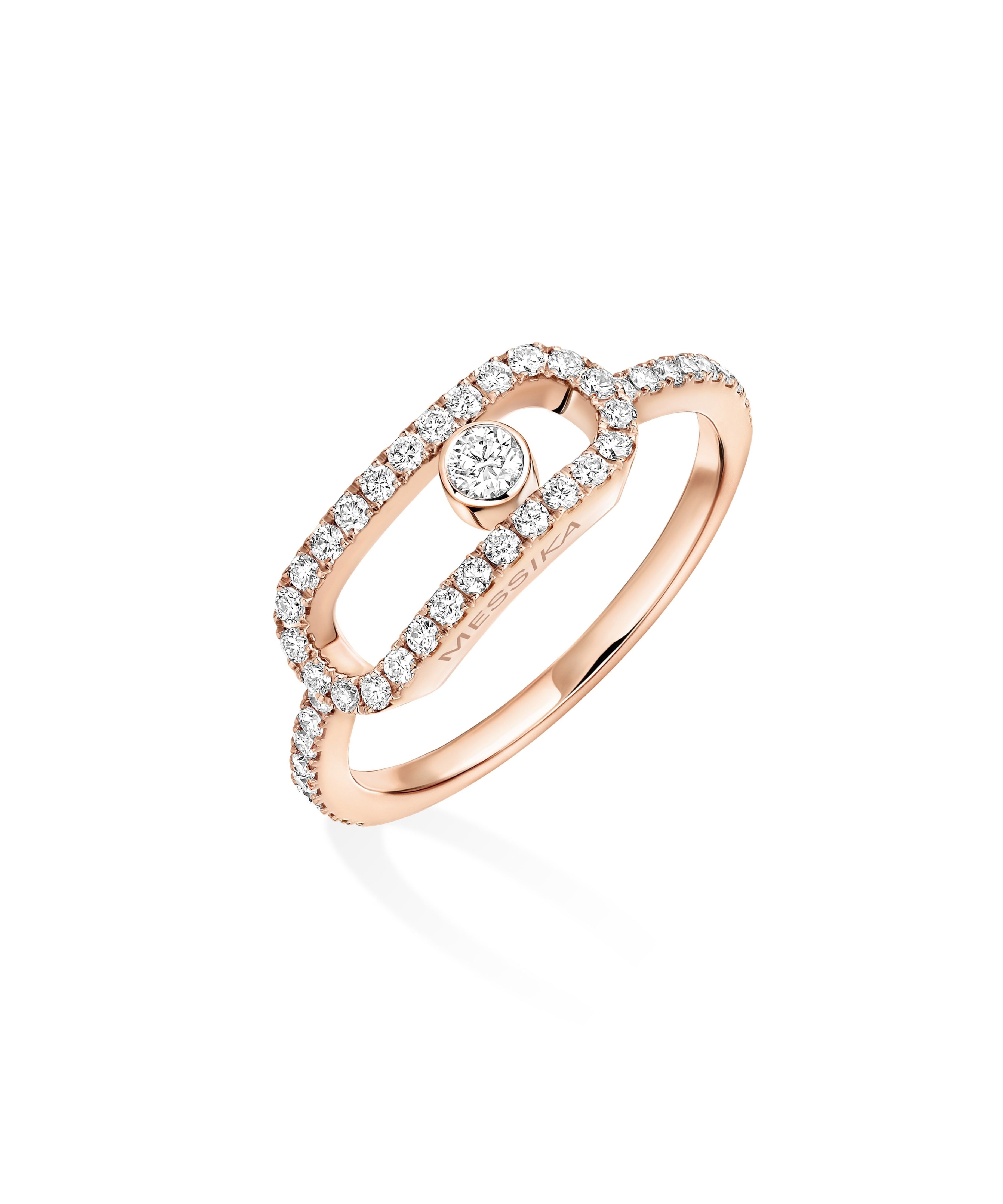 Anillo Messika Move Uno Grande Oro rosa y Pavé de Diamantes | 12113-PG