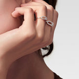 Anillo Messika Move Uno Grande Oro Blanco y Pavé de Diamantes | 12113-WG