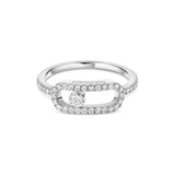 Anillo Messika Move Uno Grande Oro Blanco y Pavé de Diamantes | 12113-WG