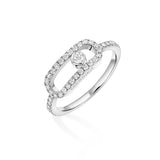 Anillo Messika Move Uno Grande Oro Blanco y Pavé de Diamantes | 12113-WG