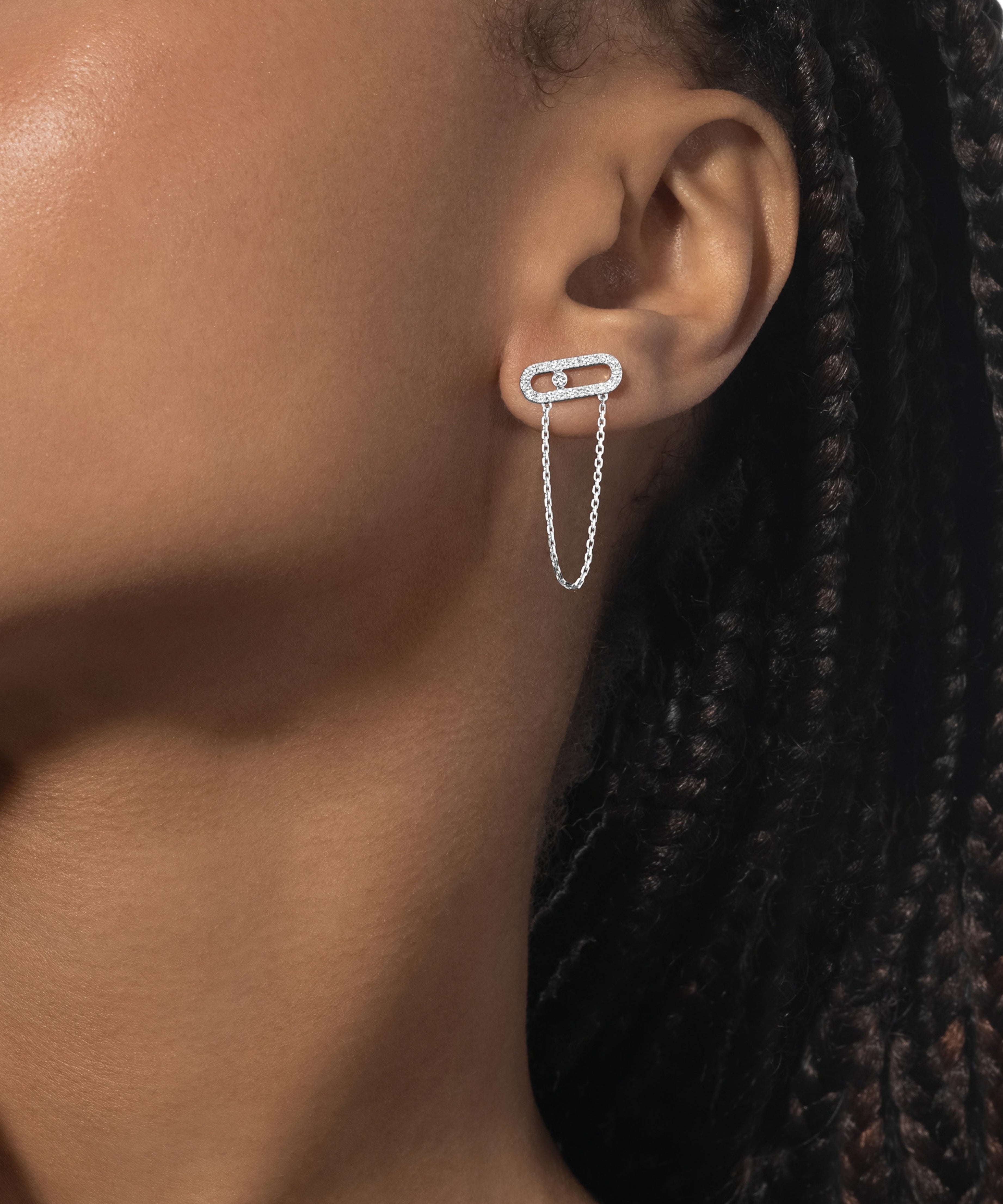 Pendientes Asimétricos Messika Move Uno Oro blanco y Diamantes | 12146-WG