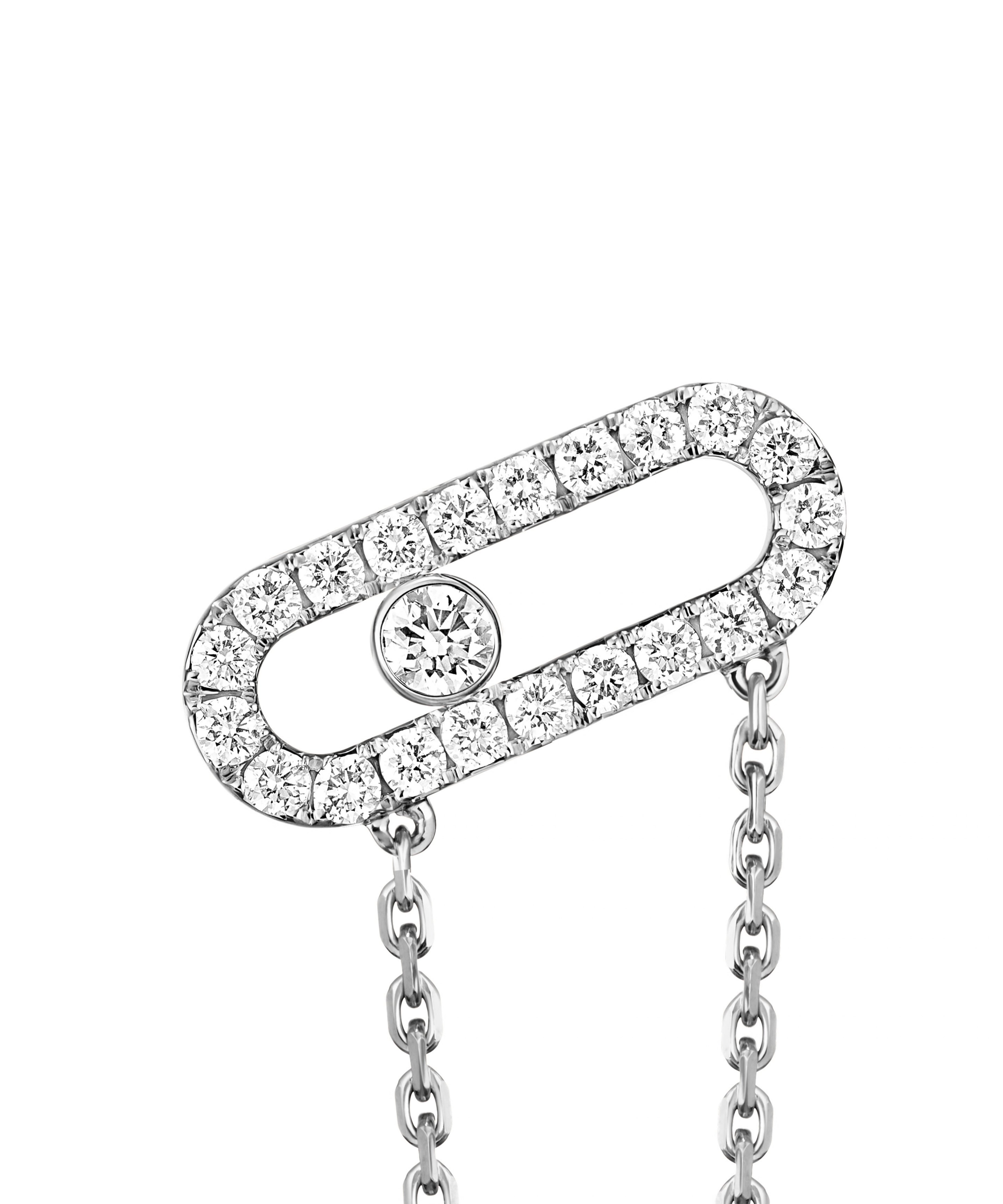 Pendientes Asimétricos Messika Move Uno Oro blanco y Diamantes | 12146-WG