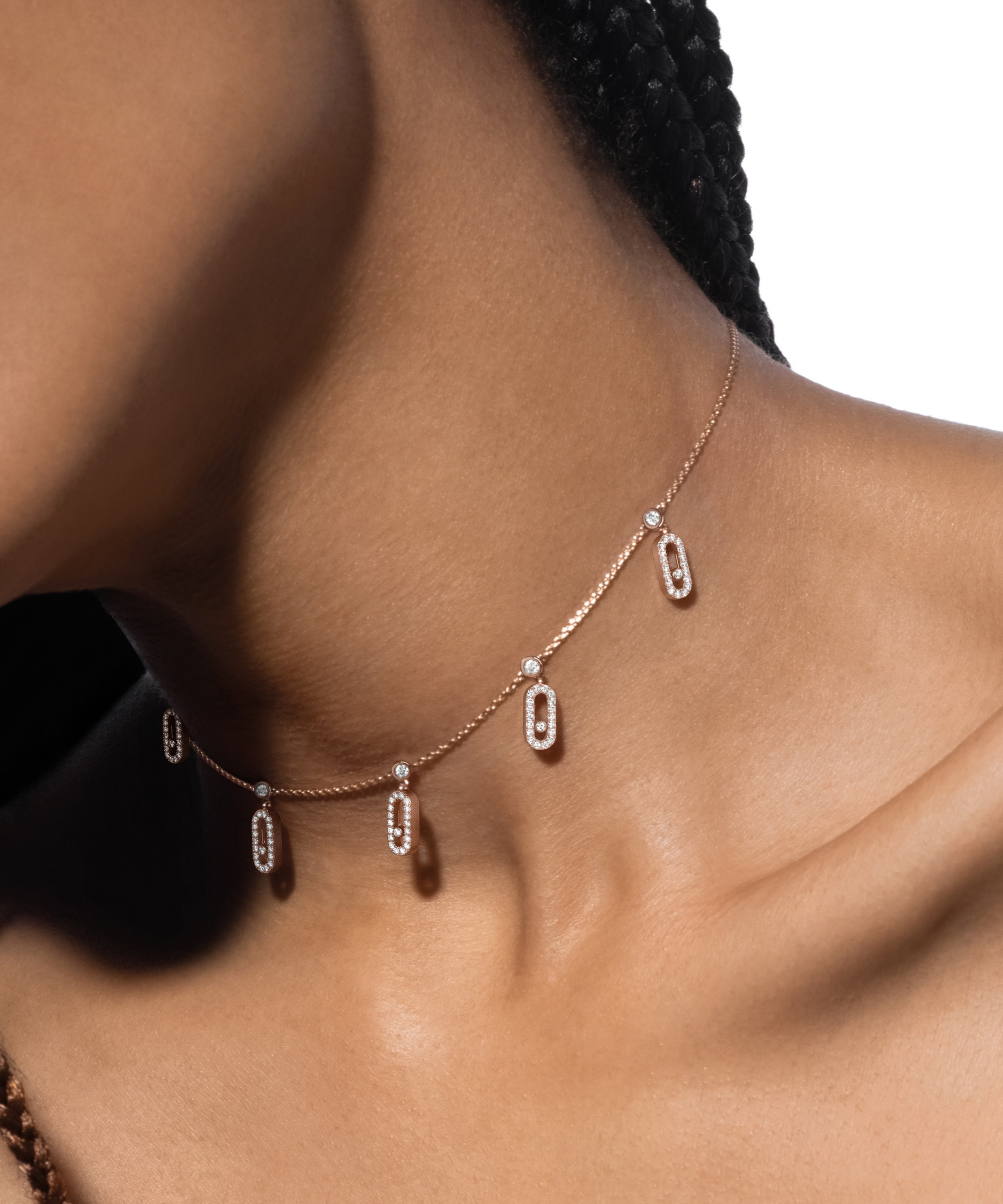 Gargantilla borlas Messika Move Uno Oro rosa y Diamantes | 12150-PG