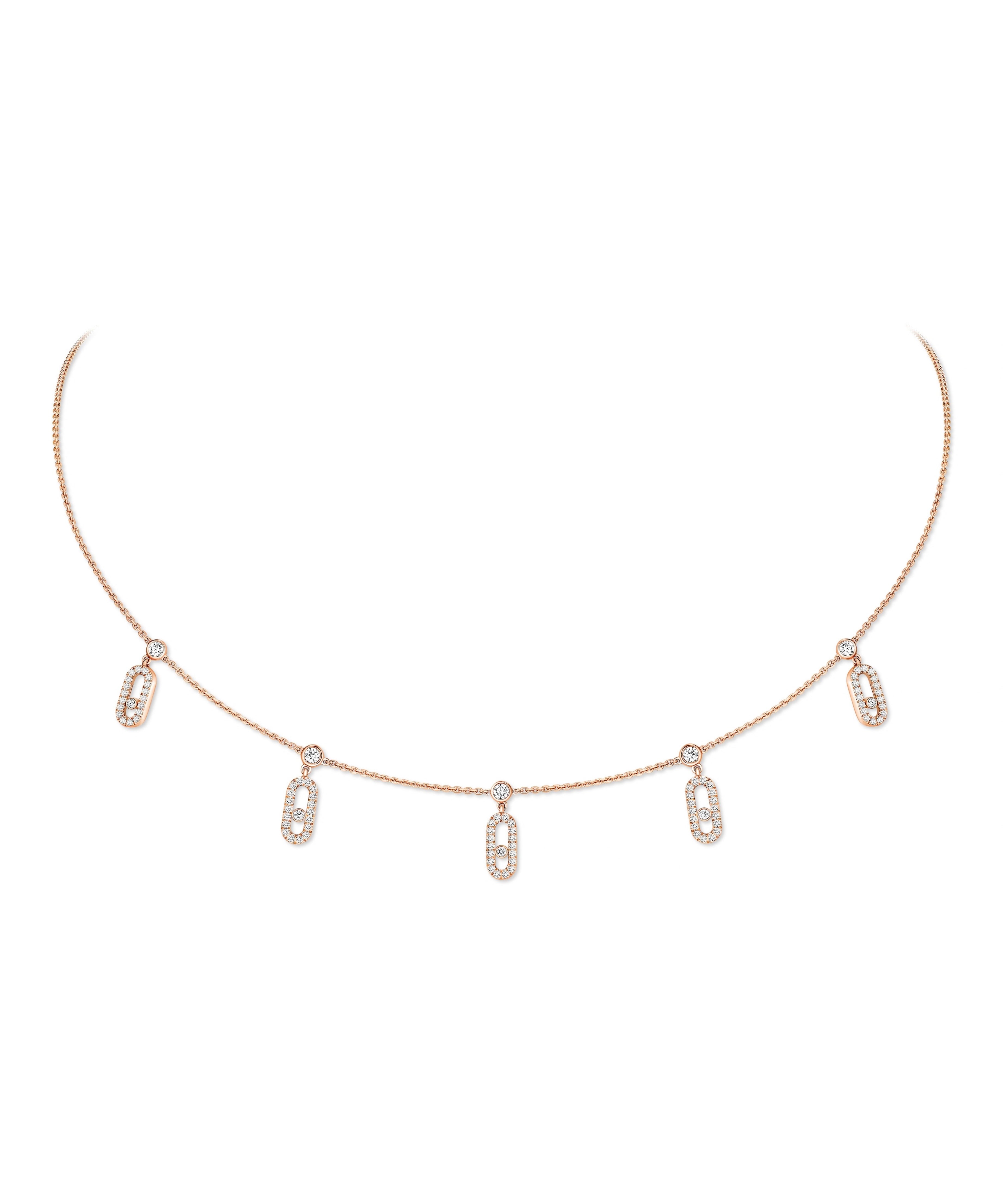 Gargantilla borlas Messika Move Uno Oro rosa y Diamantes | 12150-PG